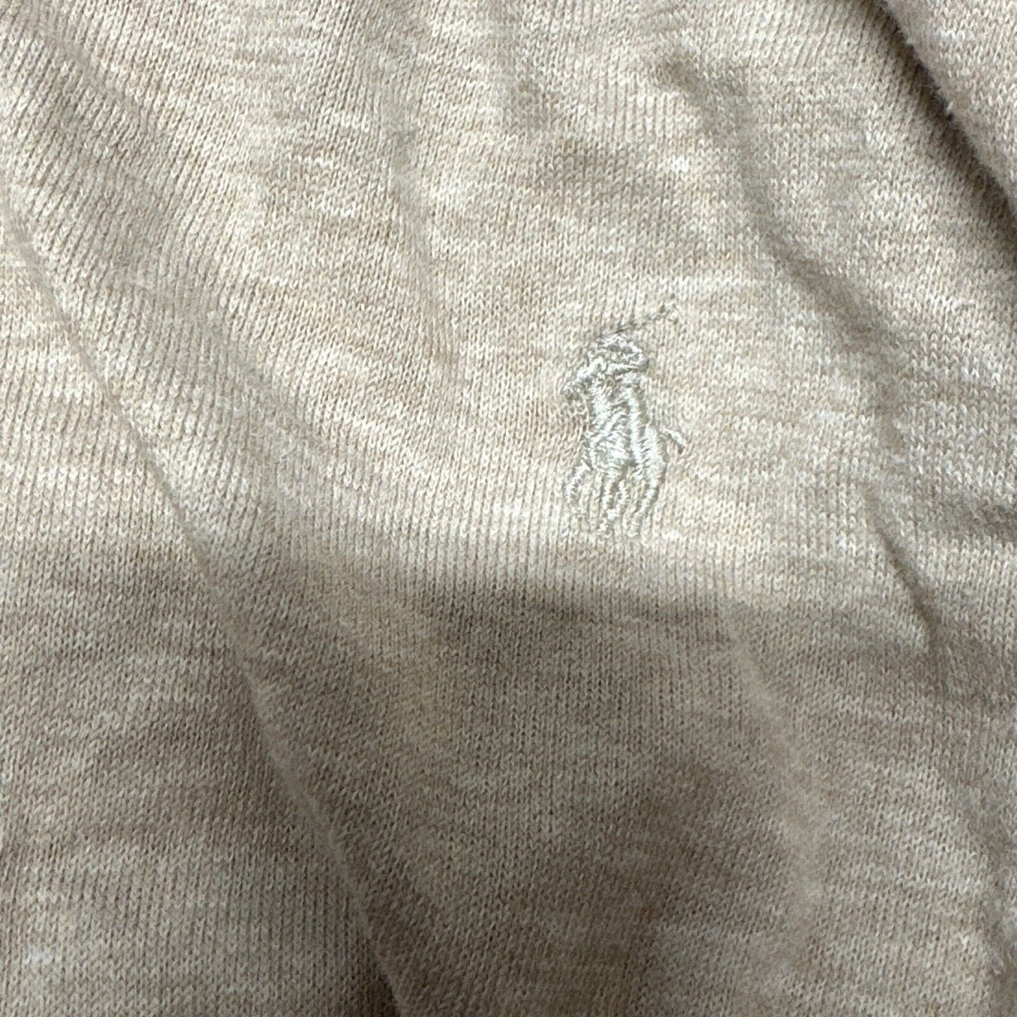 Men’s Tan Polo By Ralph Lauren Long Sleeve Large Long Sleeve Pullover Shirt