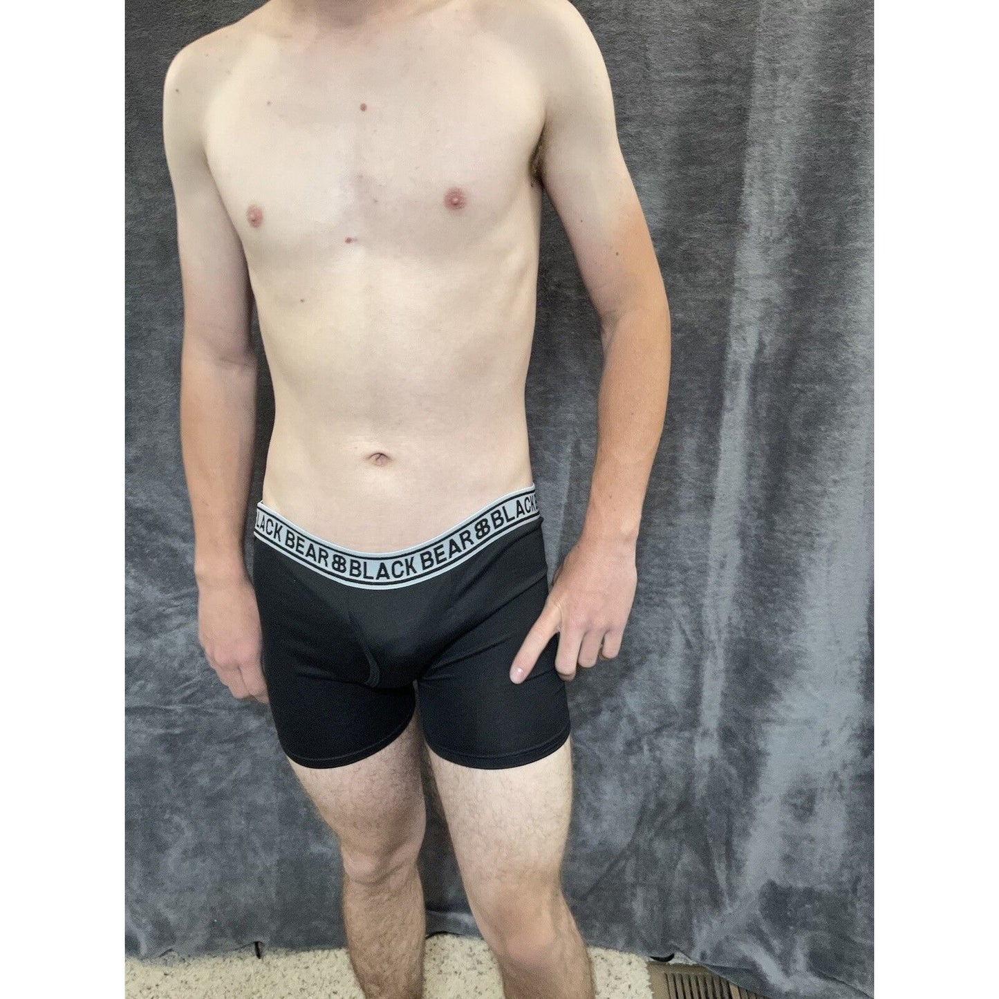 men's medium athletic trunk style black bear boxer brief Black