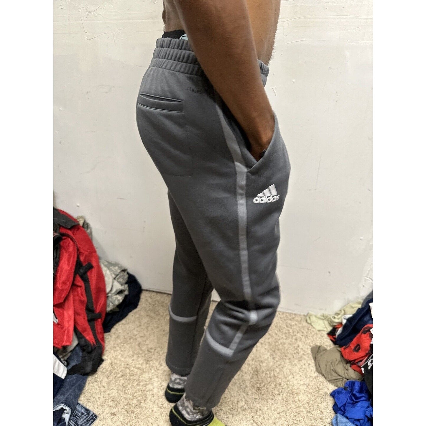 Men’s Adidas Gray Eagles Sweat Pants Fits Small Listed As Medium