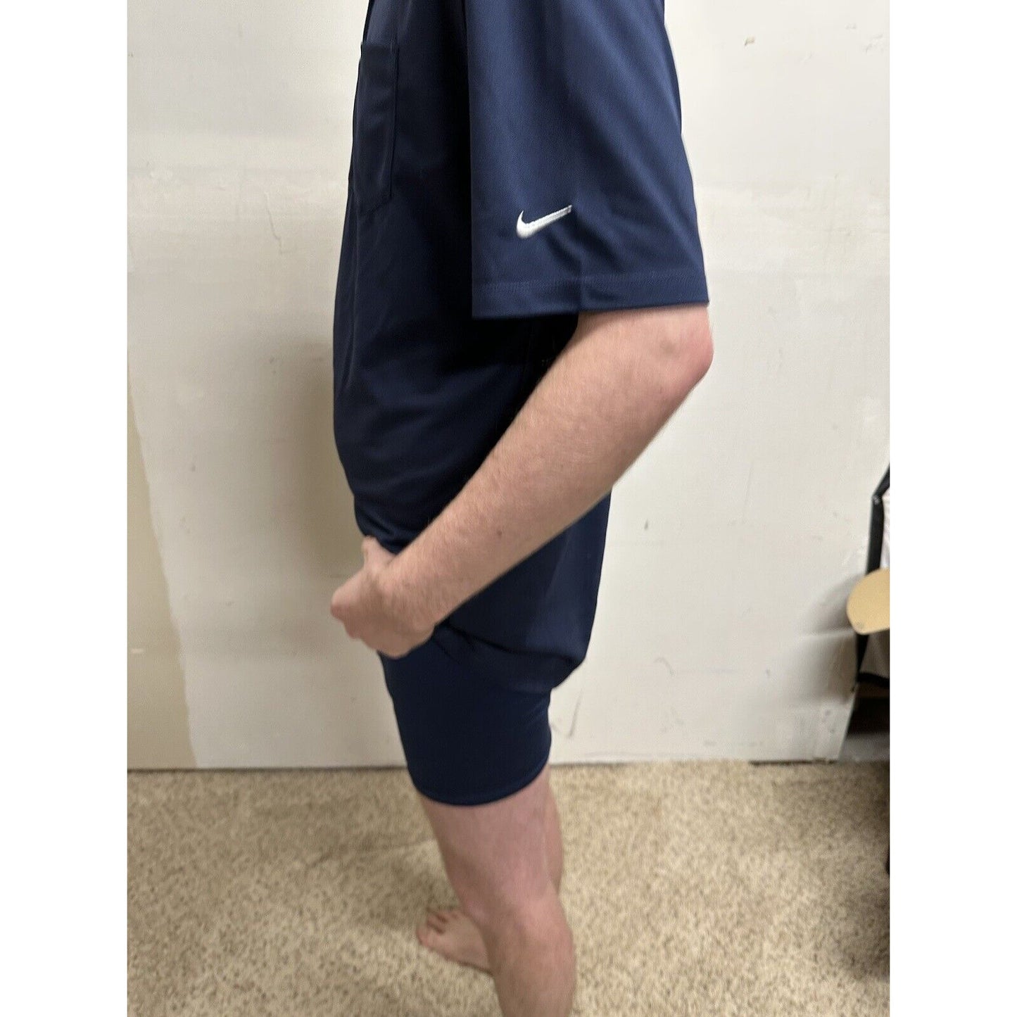men’s nike large dark blue polo shirt mannington commercial