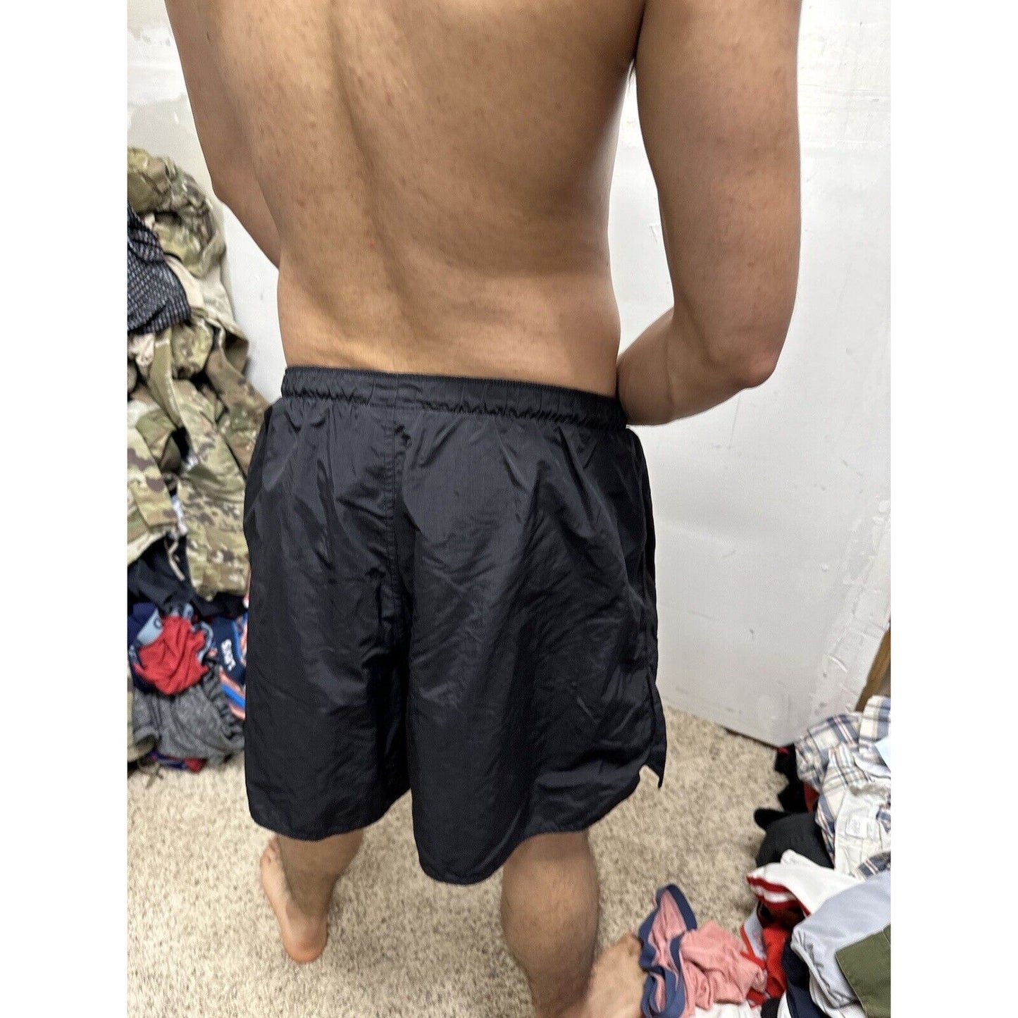 Men’s Army PT Shorts Vintage Black With Silver Reflective Logo Uniform Multi