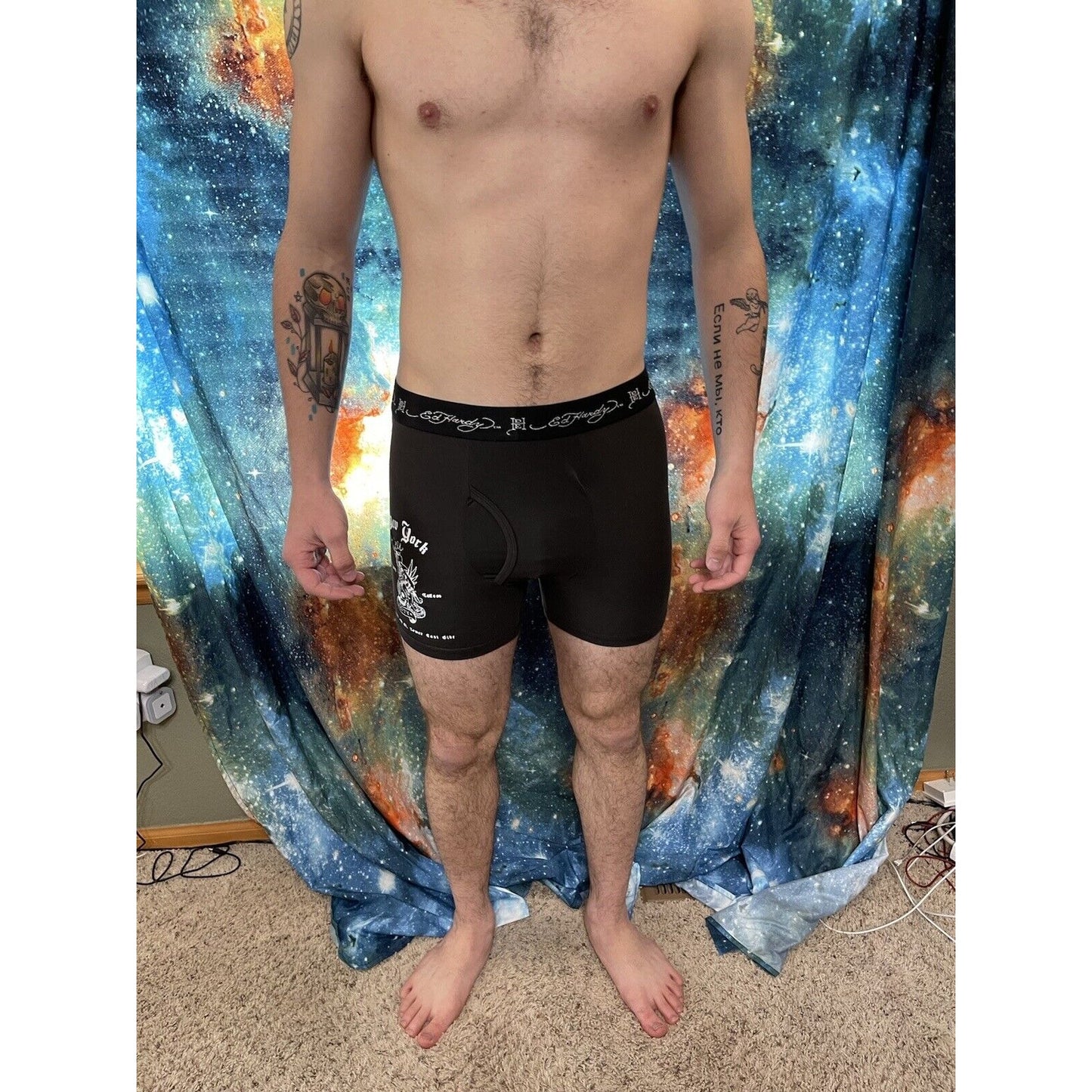 men's ed hardy medium black new york compression shorts New And Unworn