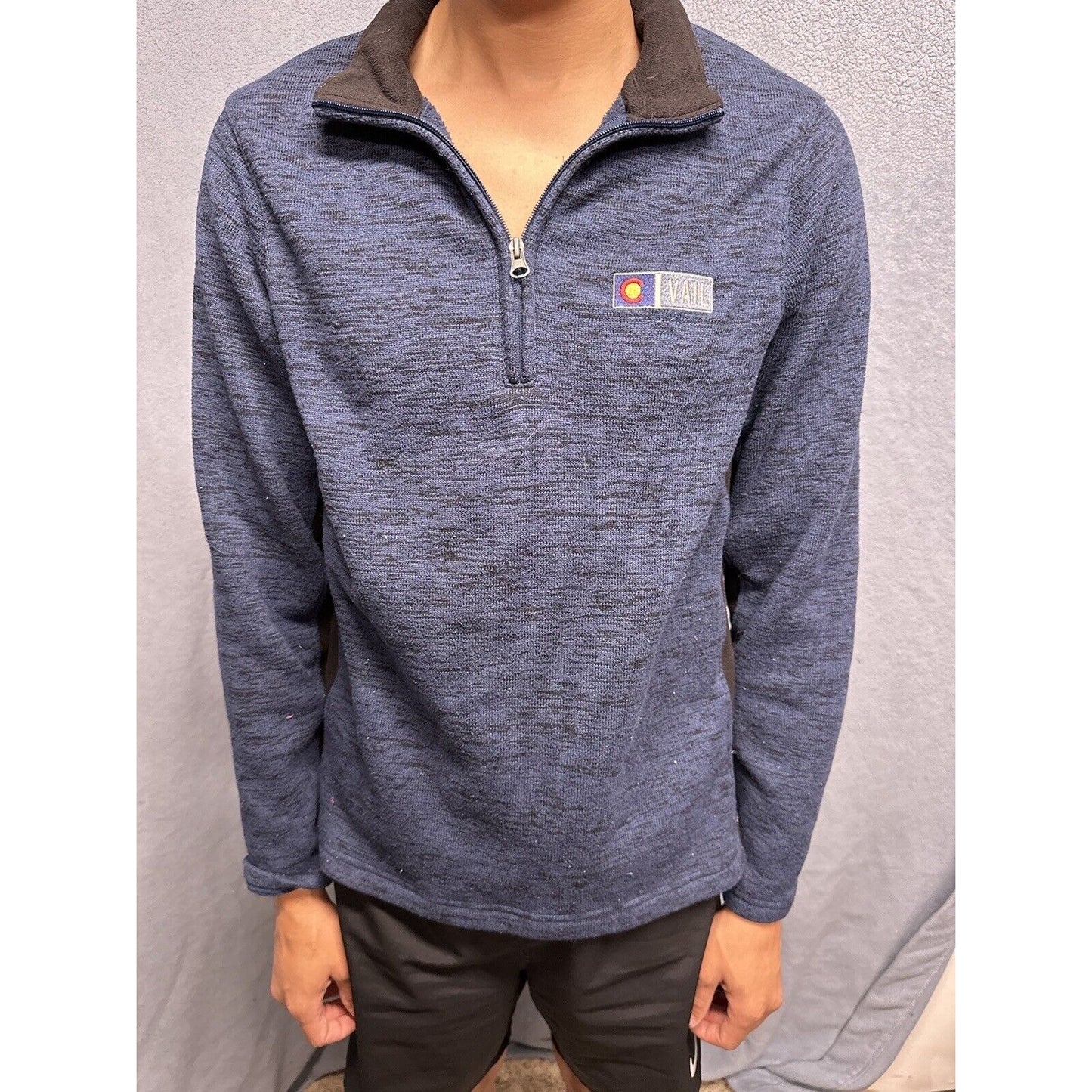 Men’s Blue 1/4 Zip Pullover Colorado Vail Gear For Sports Sweater