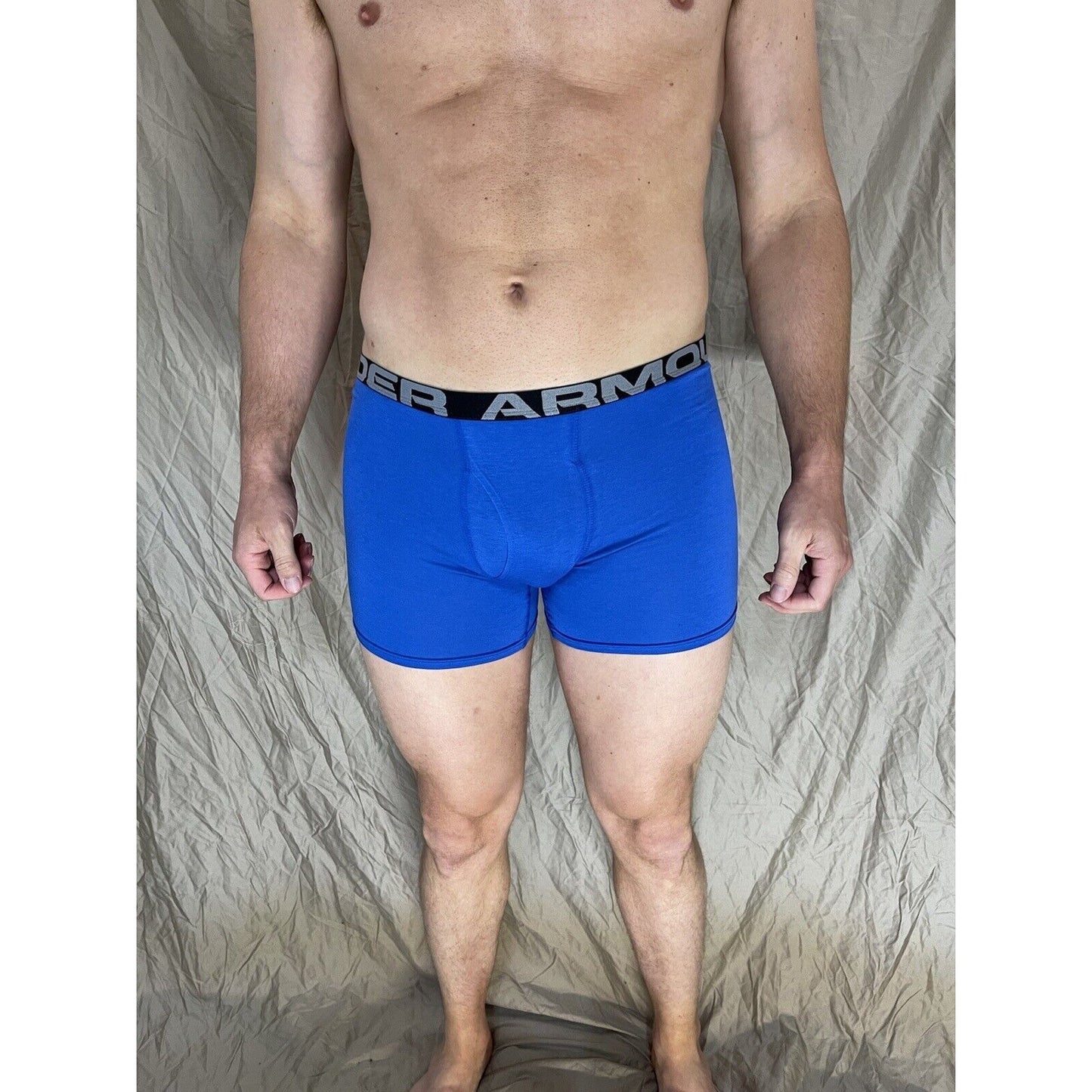 youth XL royal blue under armour fitted heat gear boxer briefs