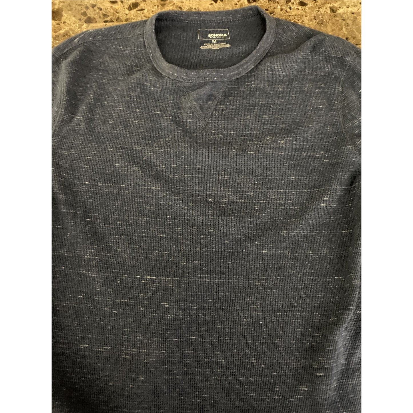 Sonoma Men’s Medium Midnight Blue Cotton-Blend Long Sleeves Pullover Sweater