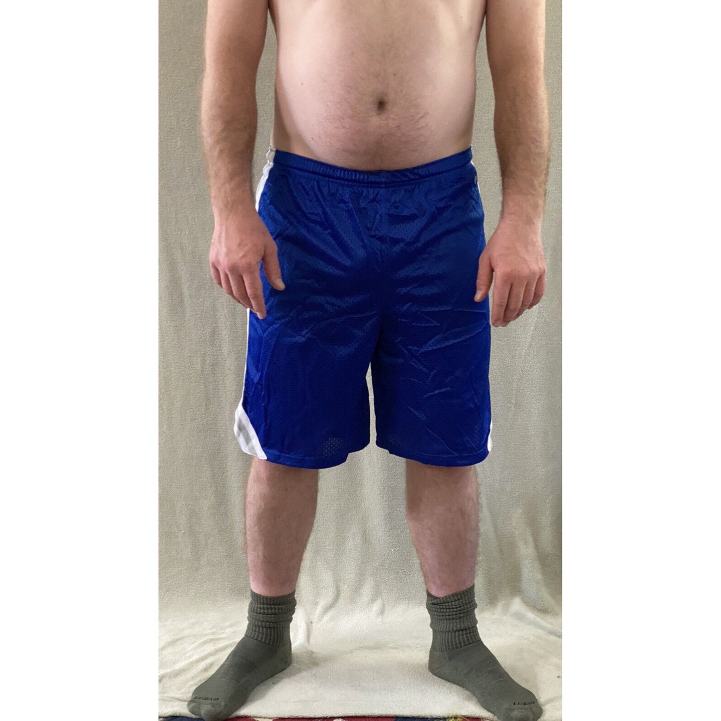 Soffe Men’s Medium Blue Lacrosse Polyester Mesh Shorts