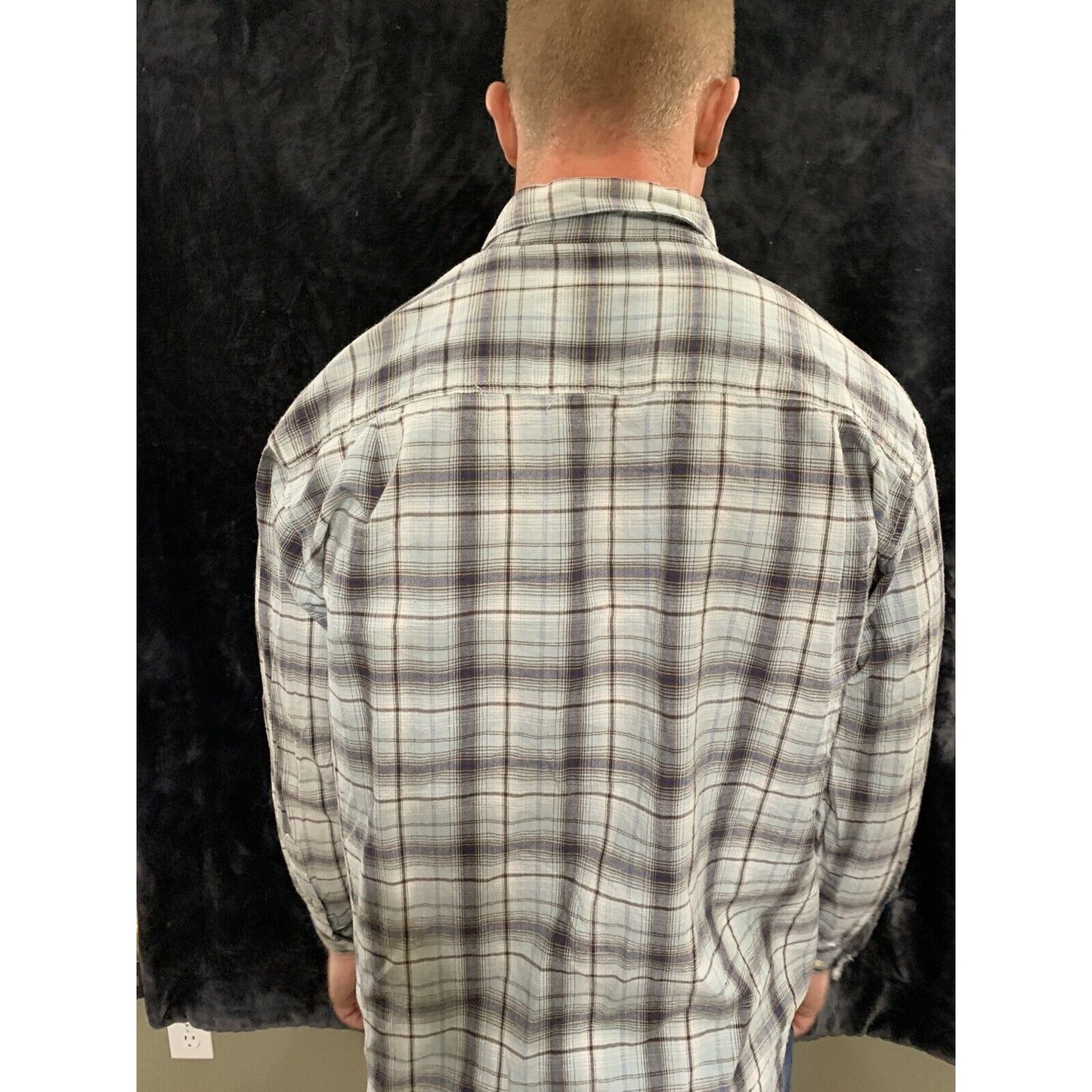 Decoded Plaid Button Up Shirt Men’s Size Button Up Brown/Blue/tan