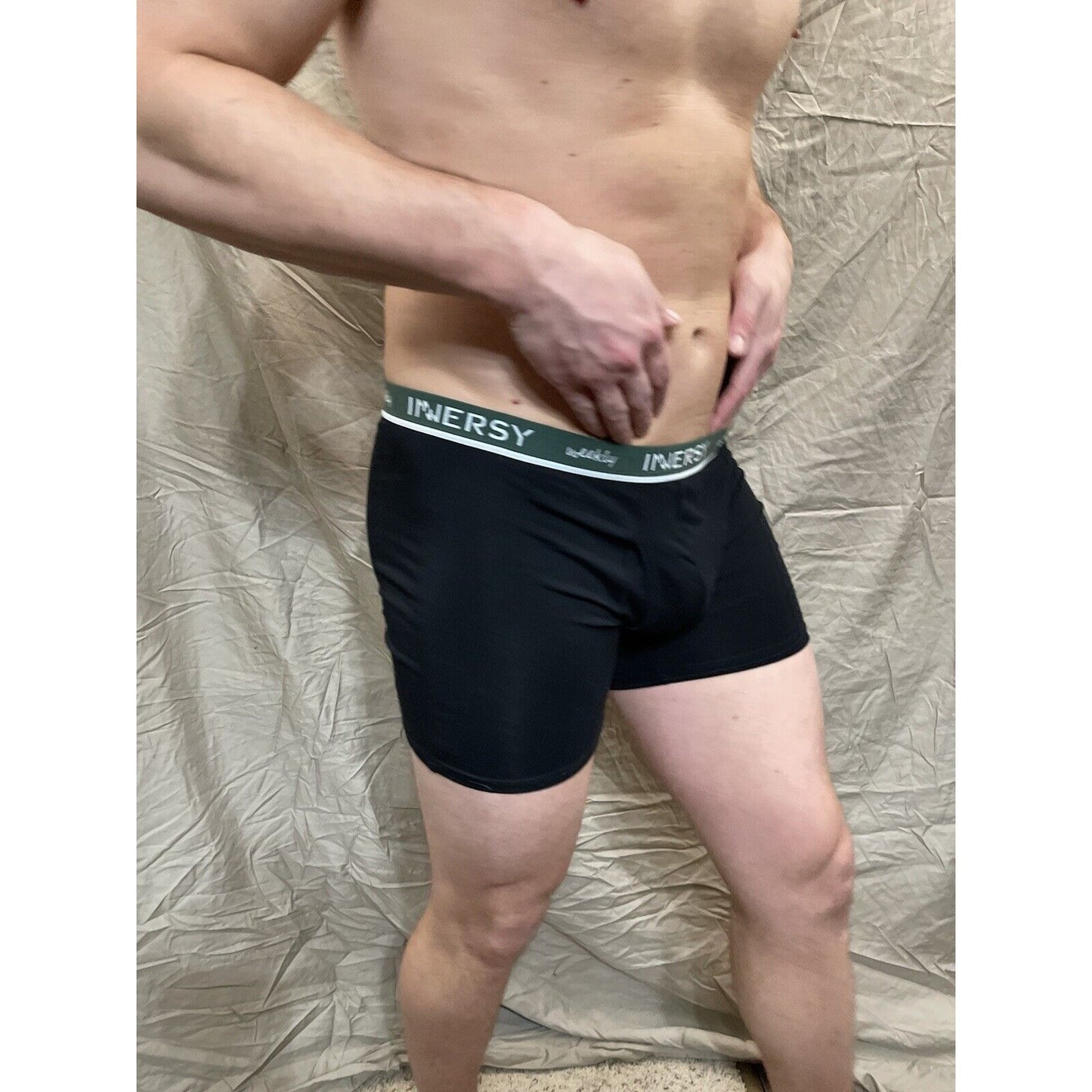 Inersy Weekly Men's black boxer briefs Green band New And Unworn Large