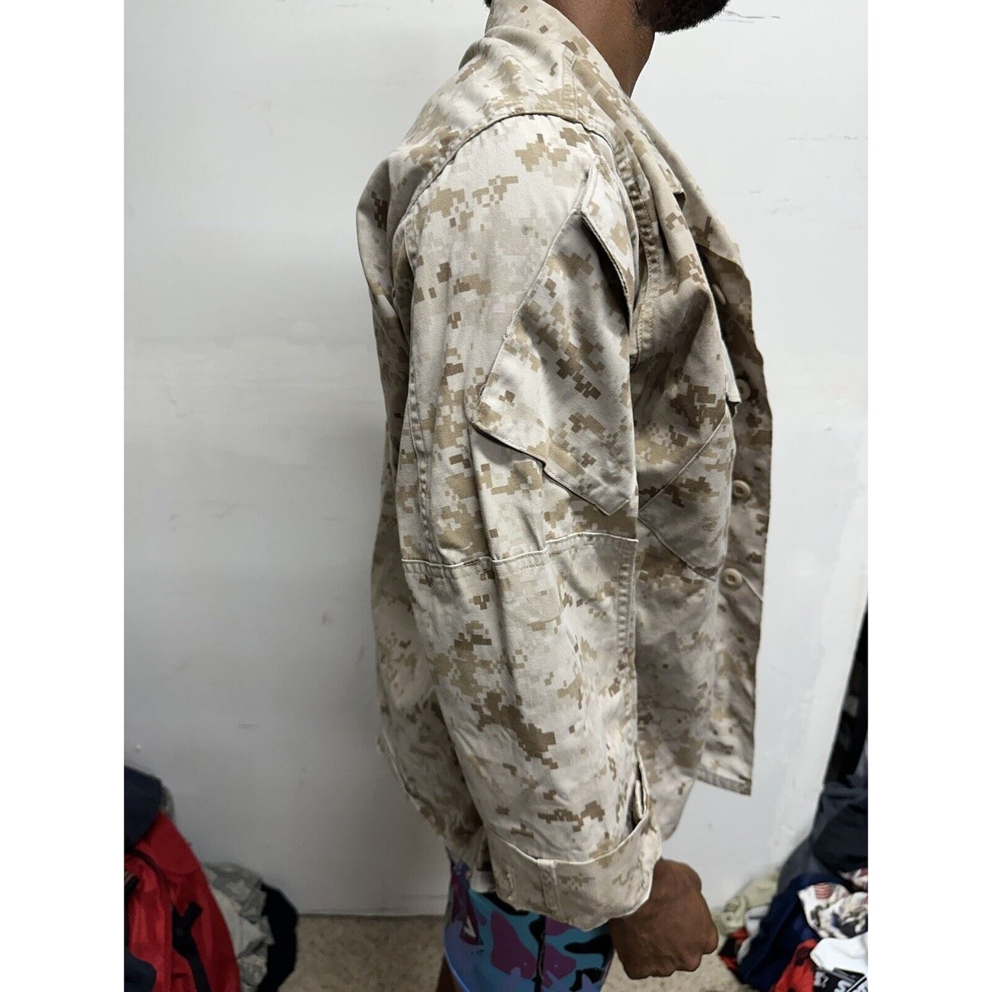 Men’s Medium Short Usmc Marines Blouse Top Uniform Desert Marpat