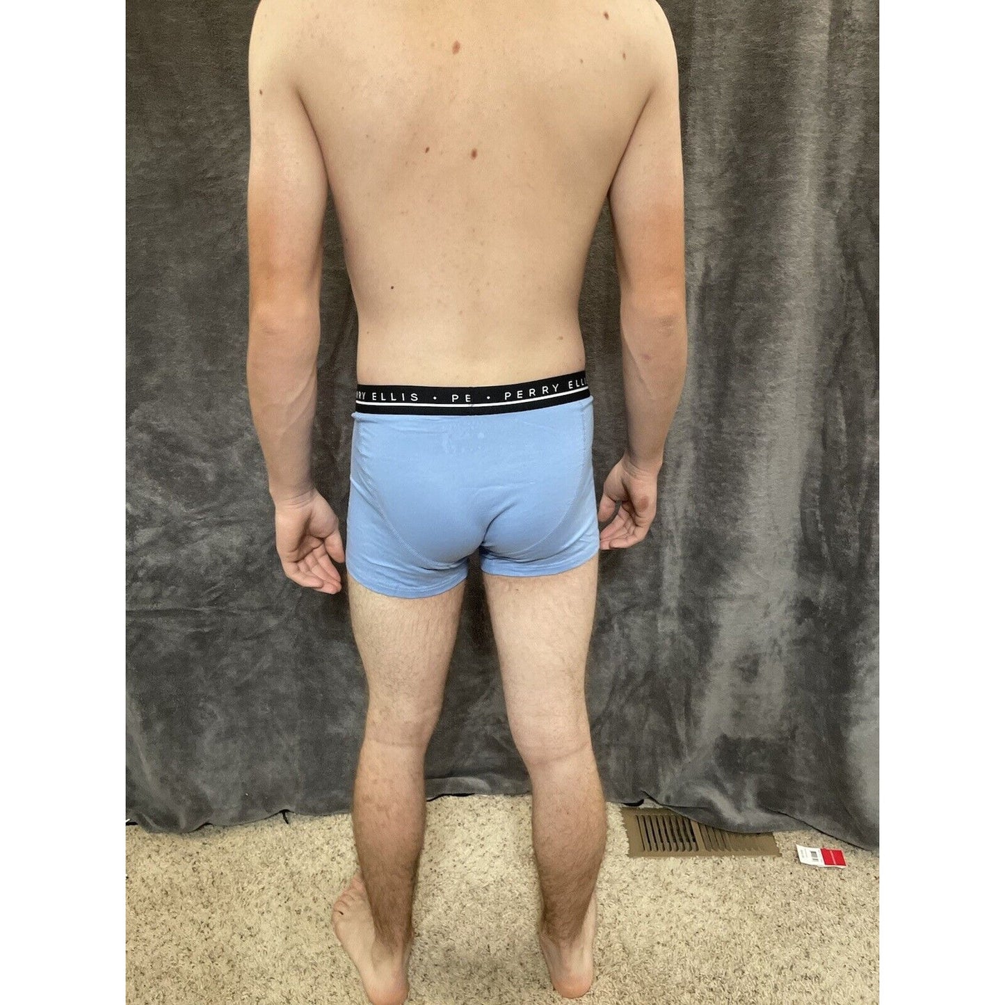 men's light blue perry ellis portfolio 5% spandex boxer brief Medium