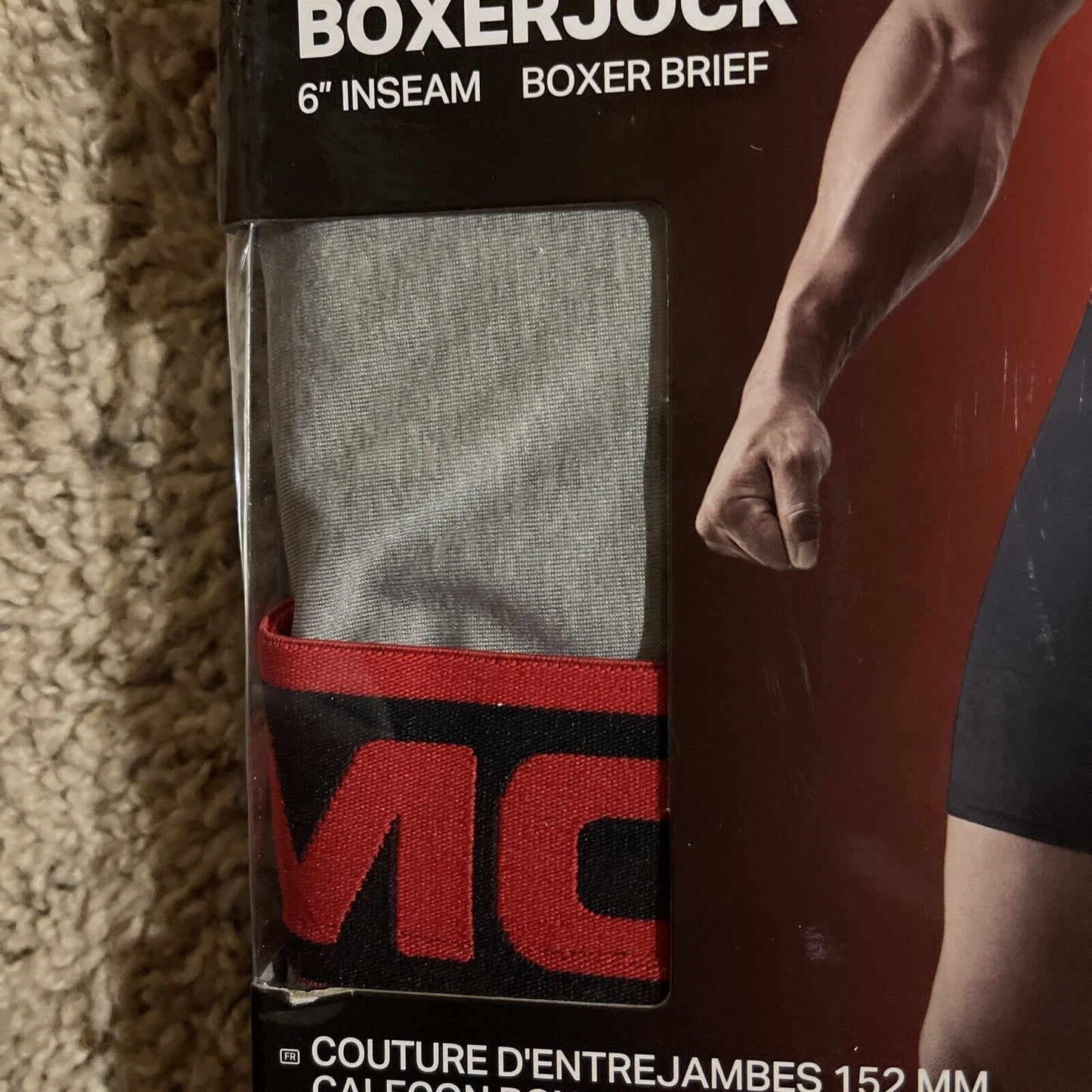 Men’s Gray With Black/Red Band under armour Ua boxerjock 6” Size Small