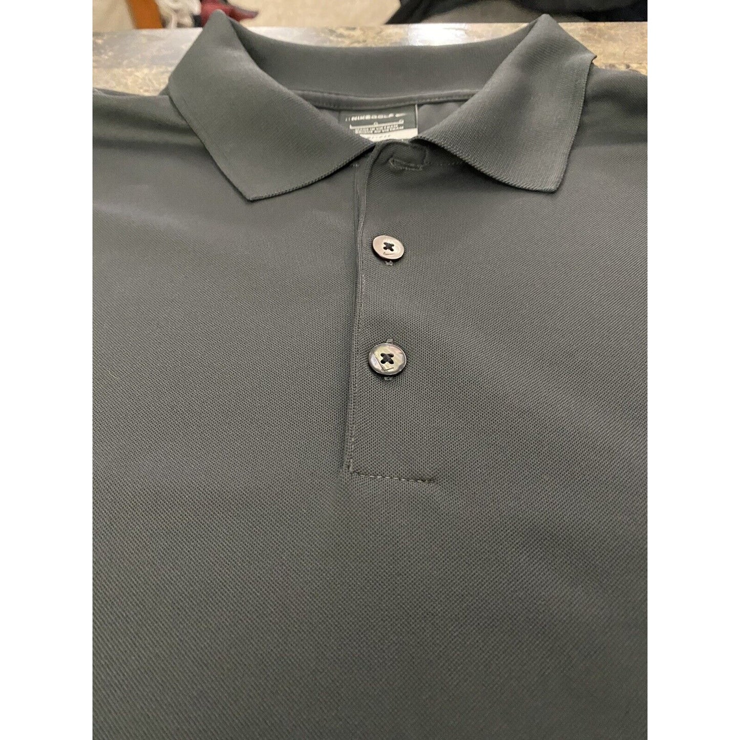 Nike Golf Dri-fit Stay Army Black Men’s Large Polyester Polo Shirt