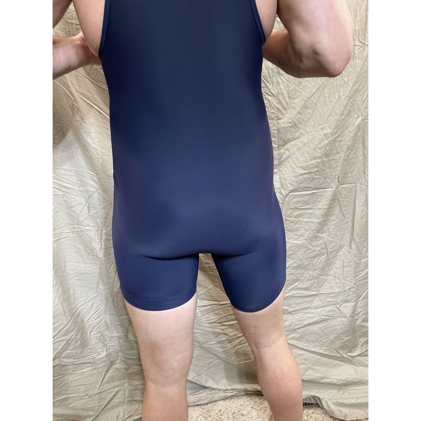Men's alleson adult medium navy blue Wrestling Singlet Compression