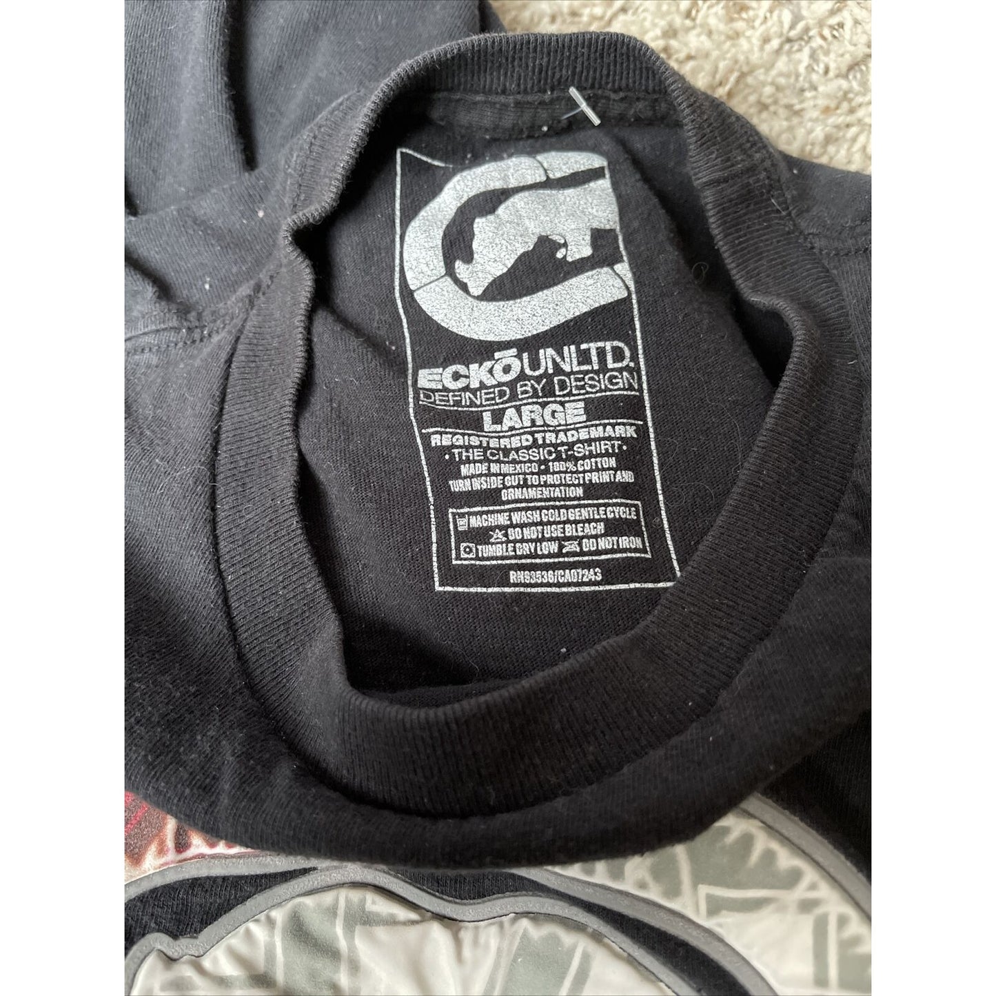 Men’s Ecko Unltd black large short sleeve T-shirt Raised Logo