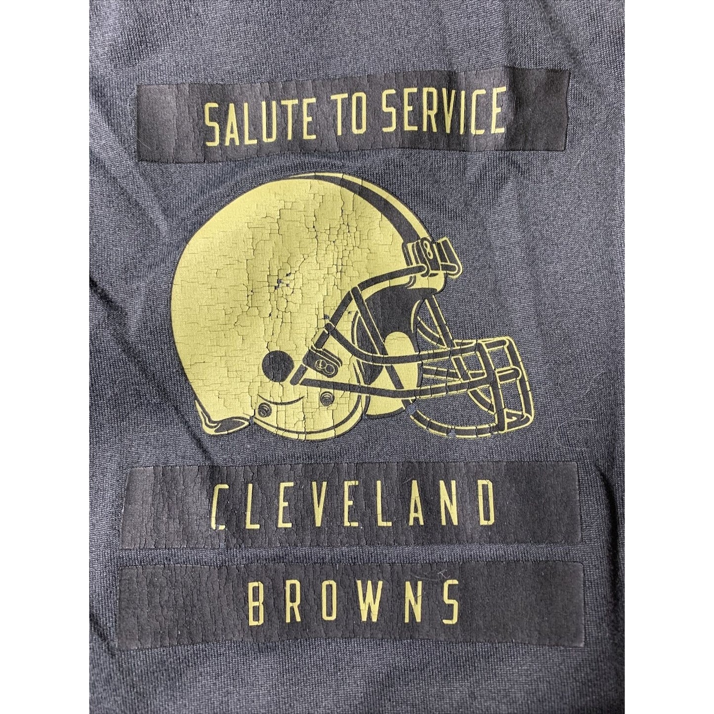 MEN'S CLEVELAND BROWNS REEBOK ON FIELD NFL TEAM APPAREL SHIRT LARGE Military