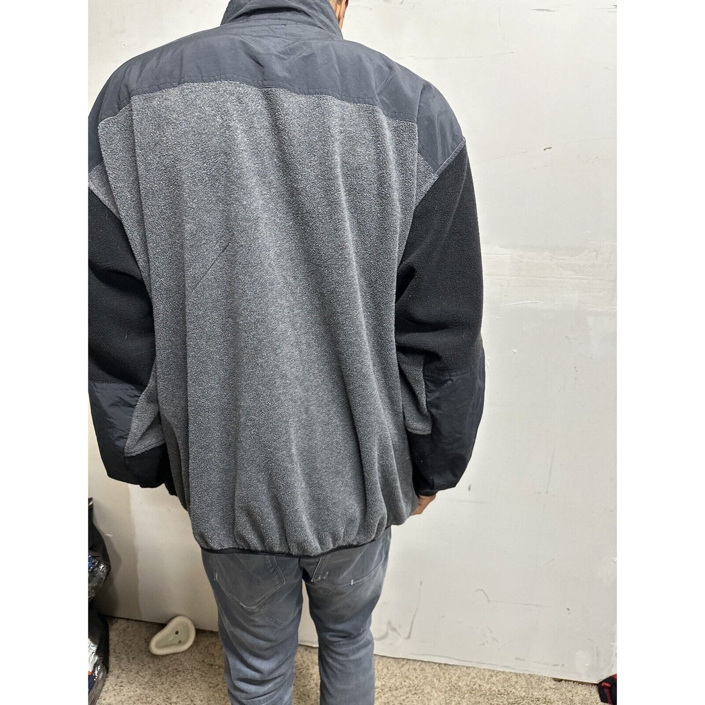Men’s Gray And Black Bike Performance XL Full Zip Jacket Poly Blend