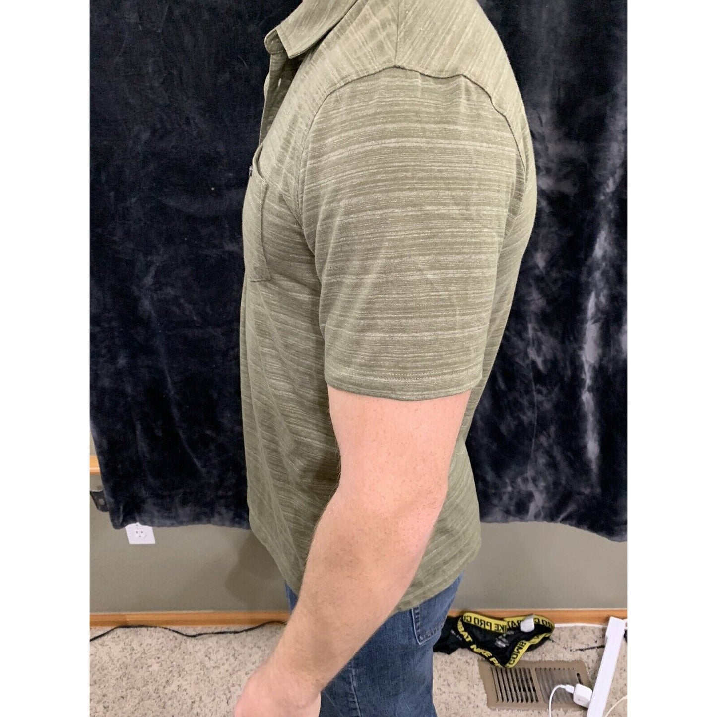 English Laundry Mens Short Sleeve Cotton Polo Shirt Size Large Olive Green