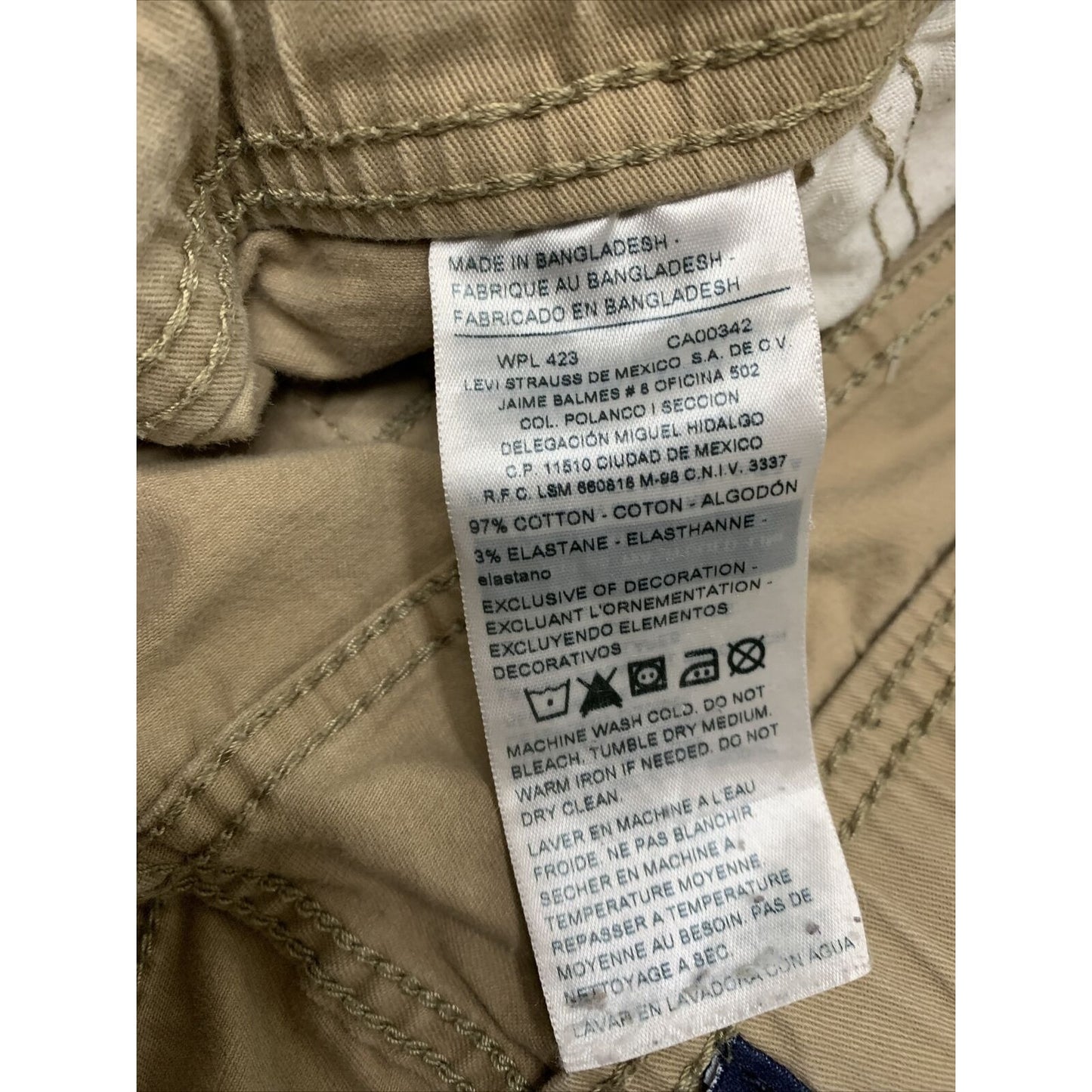 Men’s Denizen Levis Khaki XL String Tie Pants