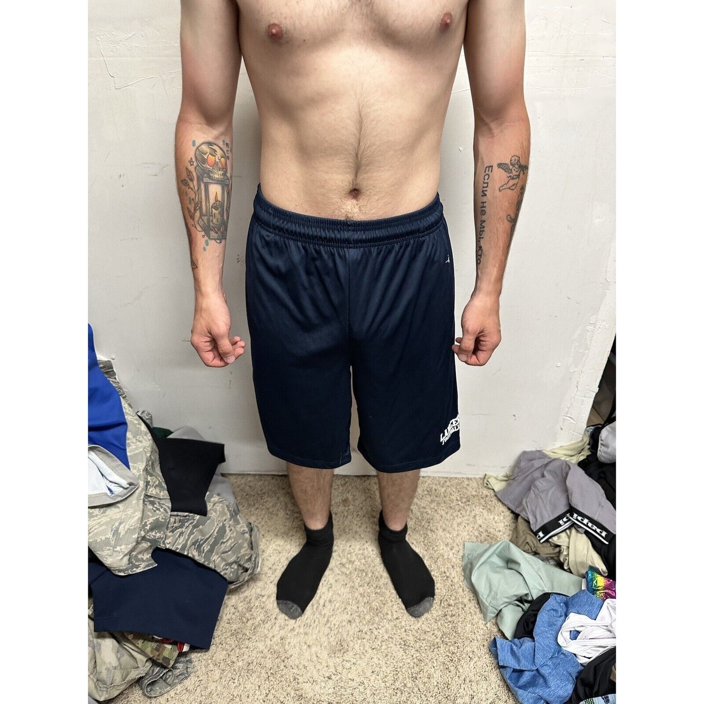 Men’s Dark Blue Badger Sport Small Lancer Football Athletic Shorts With Pockets