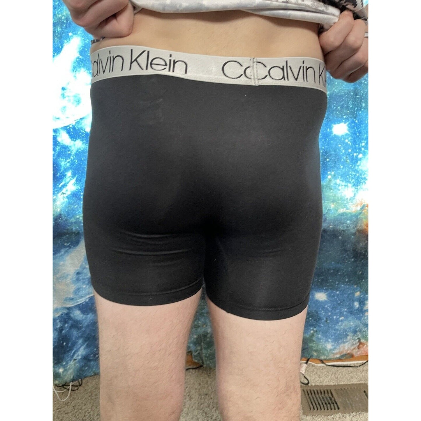 men's calvin klein black compression shorts medium