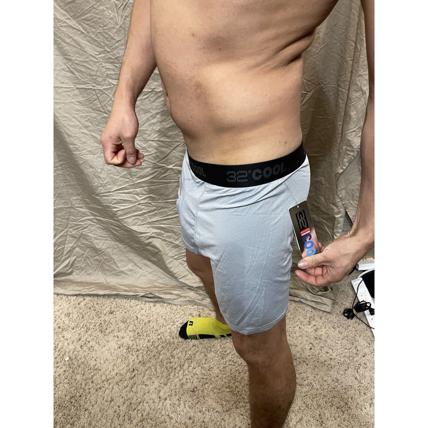 men's 32 degrees cool Small icy grey boxer brief