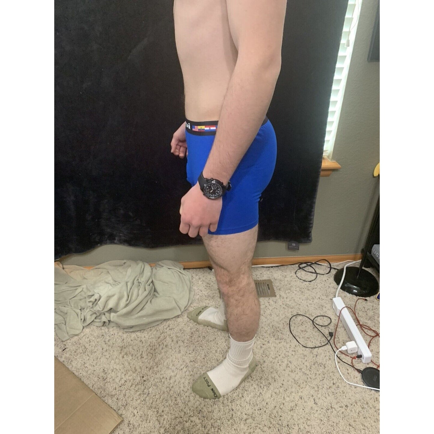 Men’s Papi Medium Boxer Briefs Royal Blue International 5% Spandex