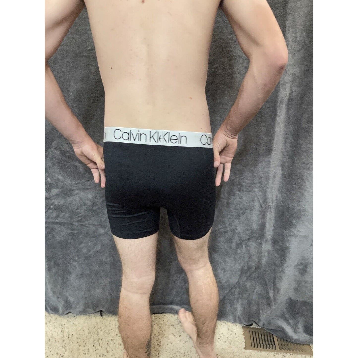 men's black medium calvin klein compression boxer brief 8% elastane