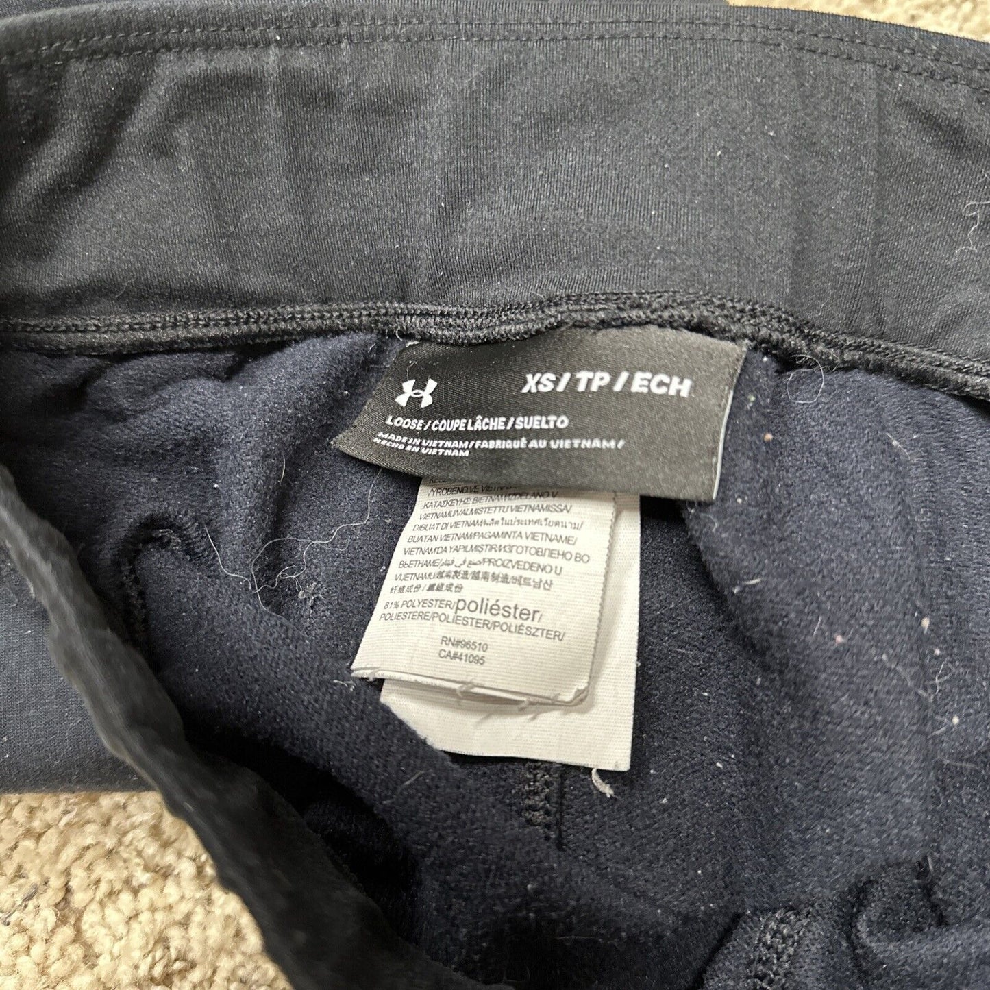 Men’s Black Leggings Under Armour Loose XS Pants Running