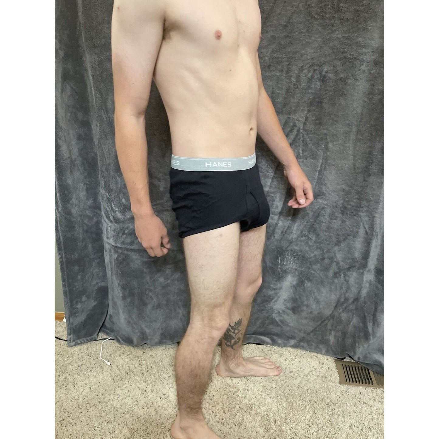 men's black hanes comfort flex large brief