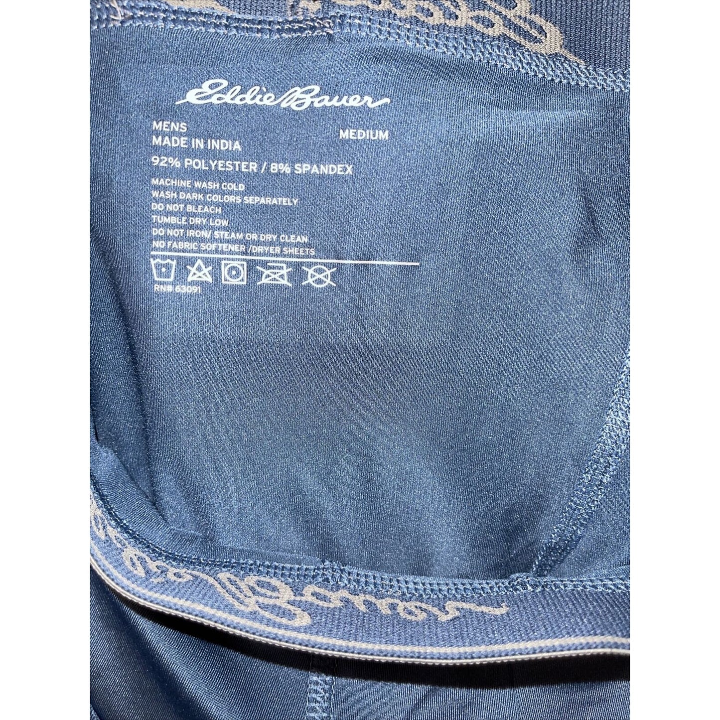 men's eddie bauer medium compression shorts 8% spandex Dark Blue