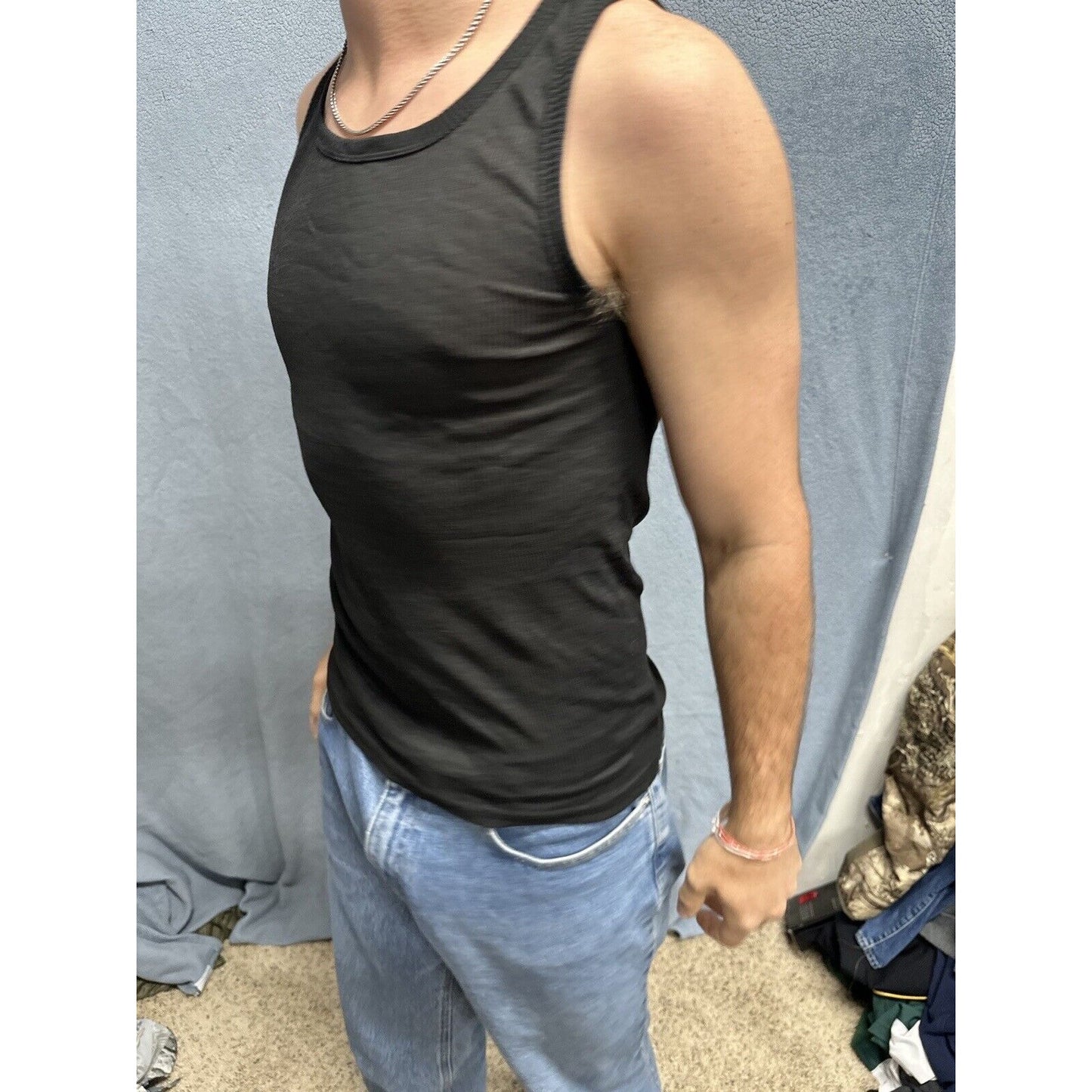 Men’s Black Medium Spyder Tank Top Muscle Shirt