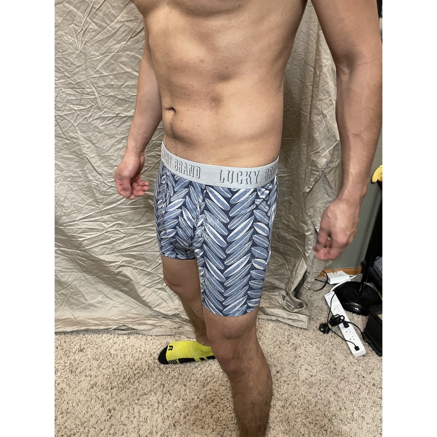 men's lucky brand medium boxer brief blue surfboards