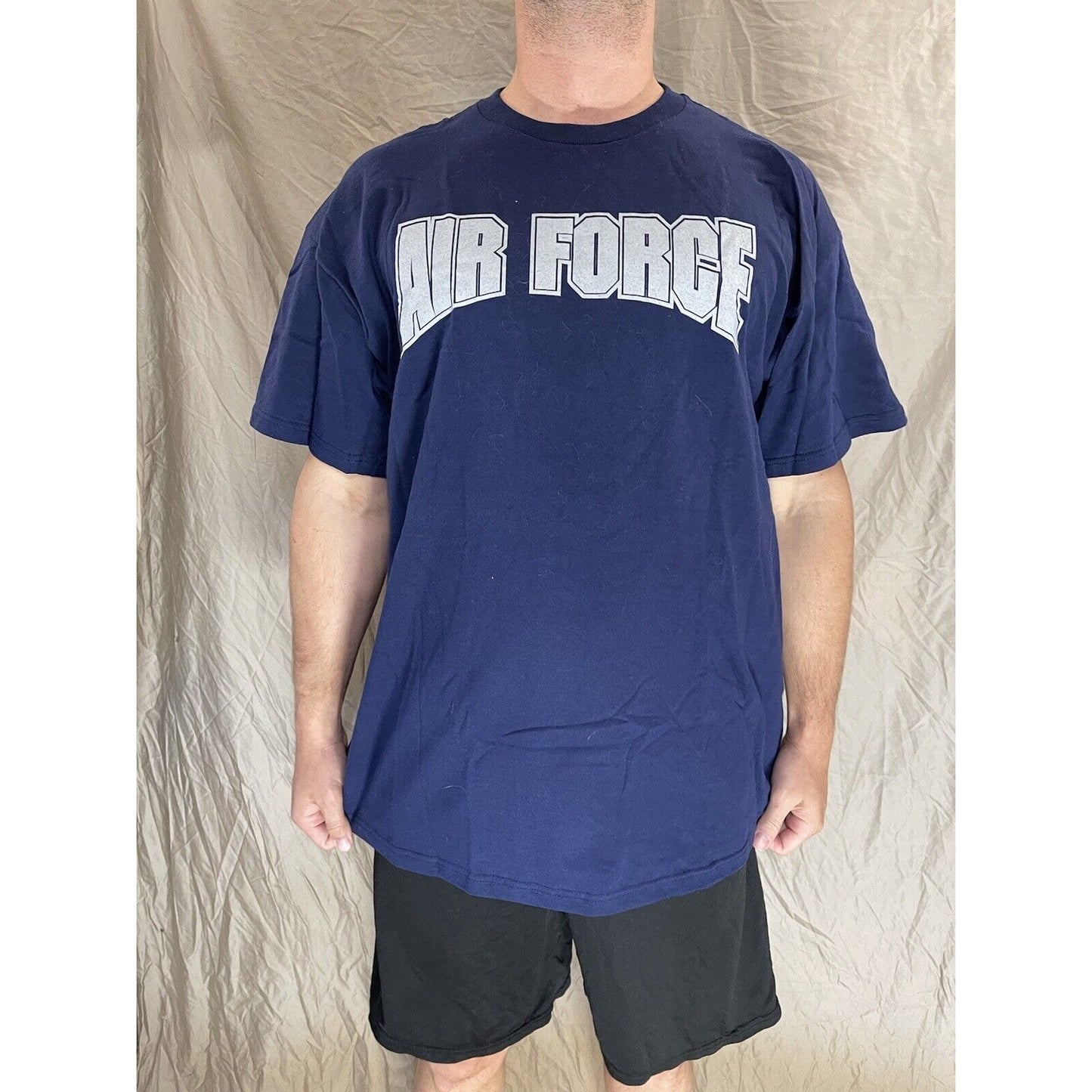 men's navy blue air force short sleeve t-shirt 2XL
