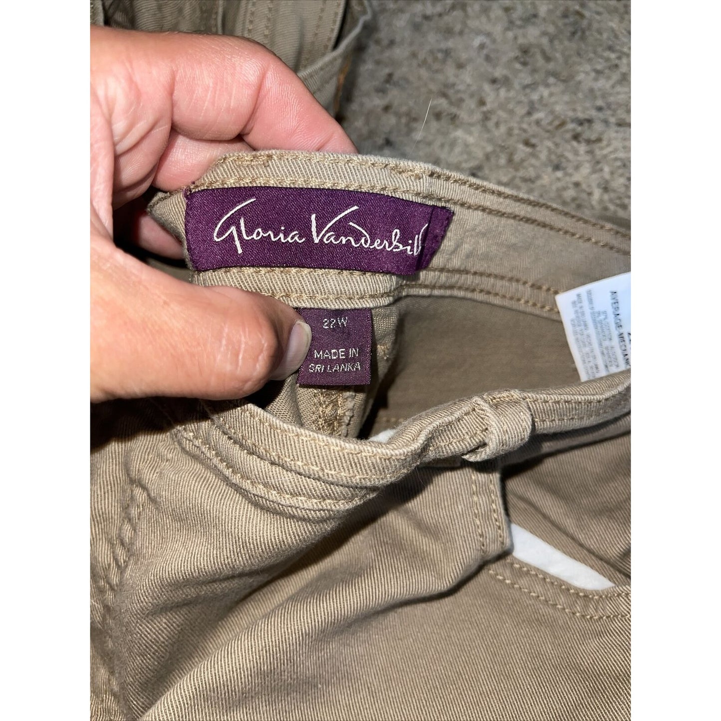 women's gloria vanderbilt khaki jeans 22w Cotton Spandex