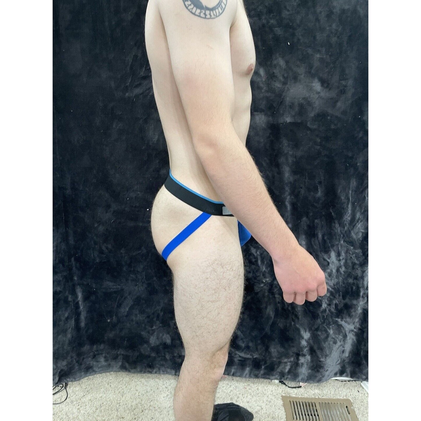 Men's Blue Pouch Papi Jockstrap Jock New And unworn Blue And Black Band small