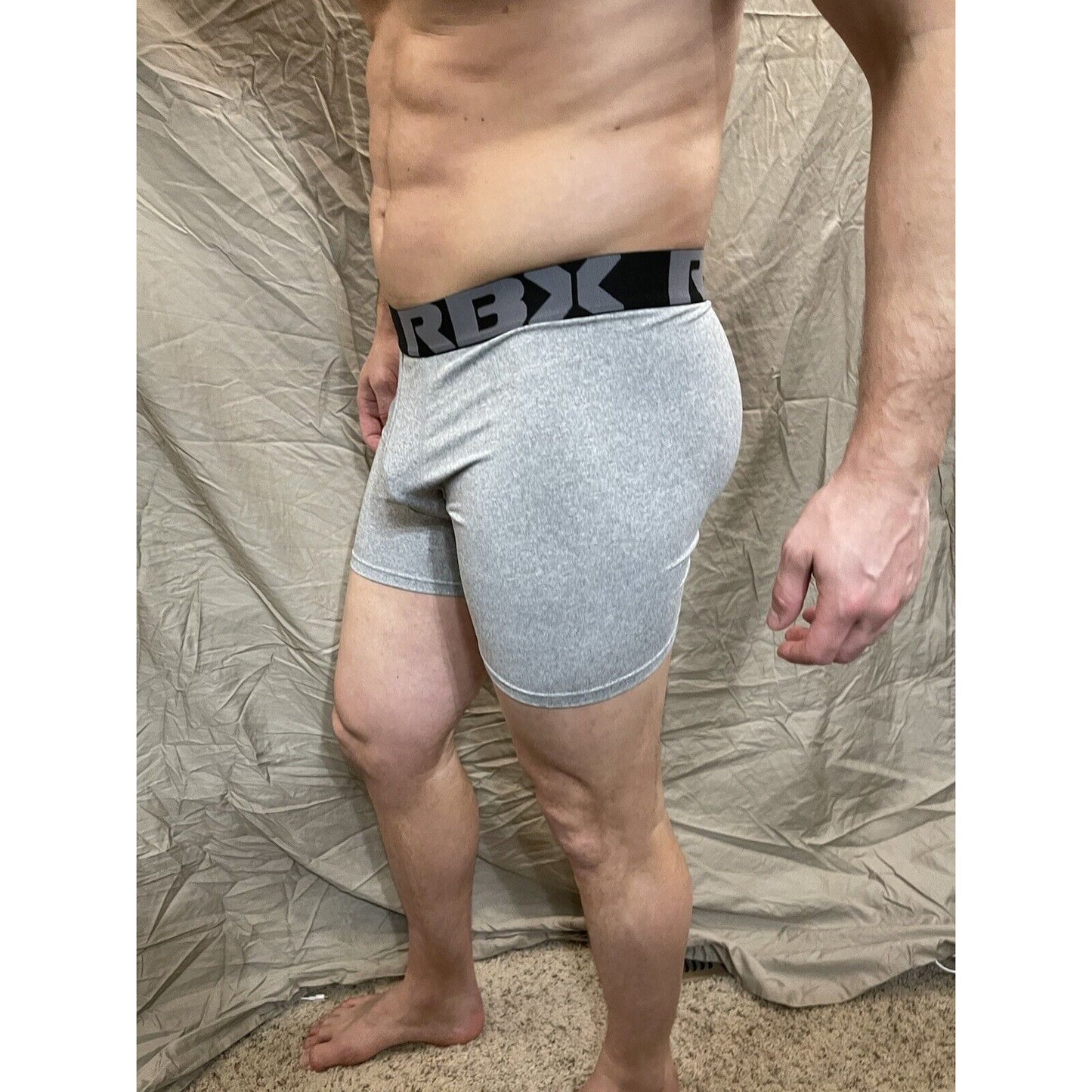 Men's RBX active gray compression shorts new and never worn Large
