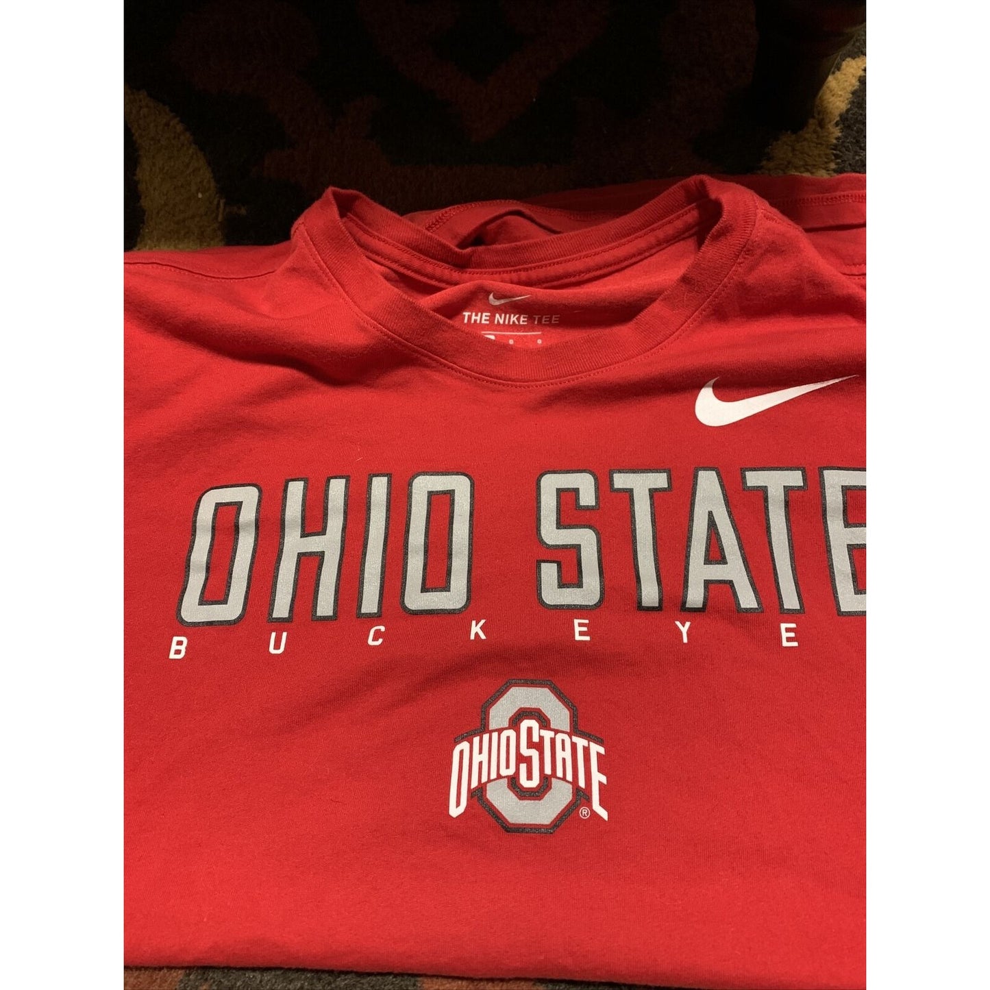 Nike " The Nike Tee " Red/Heather Red Ohio State Buckeyes Short Sleeve Mens LG