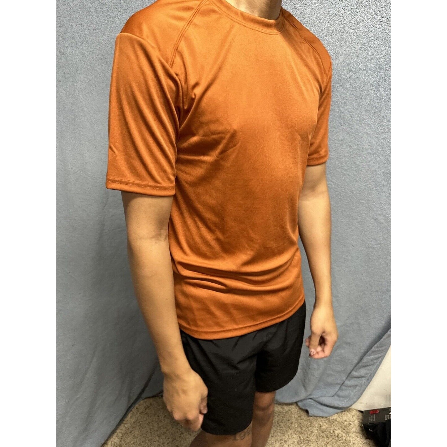 Men’s Small Badger Sport Burnt Orange Short Sleeve Tshirt Polyester