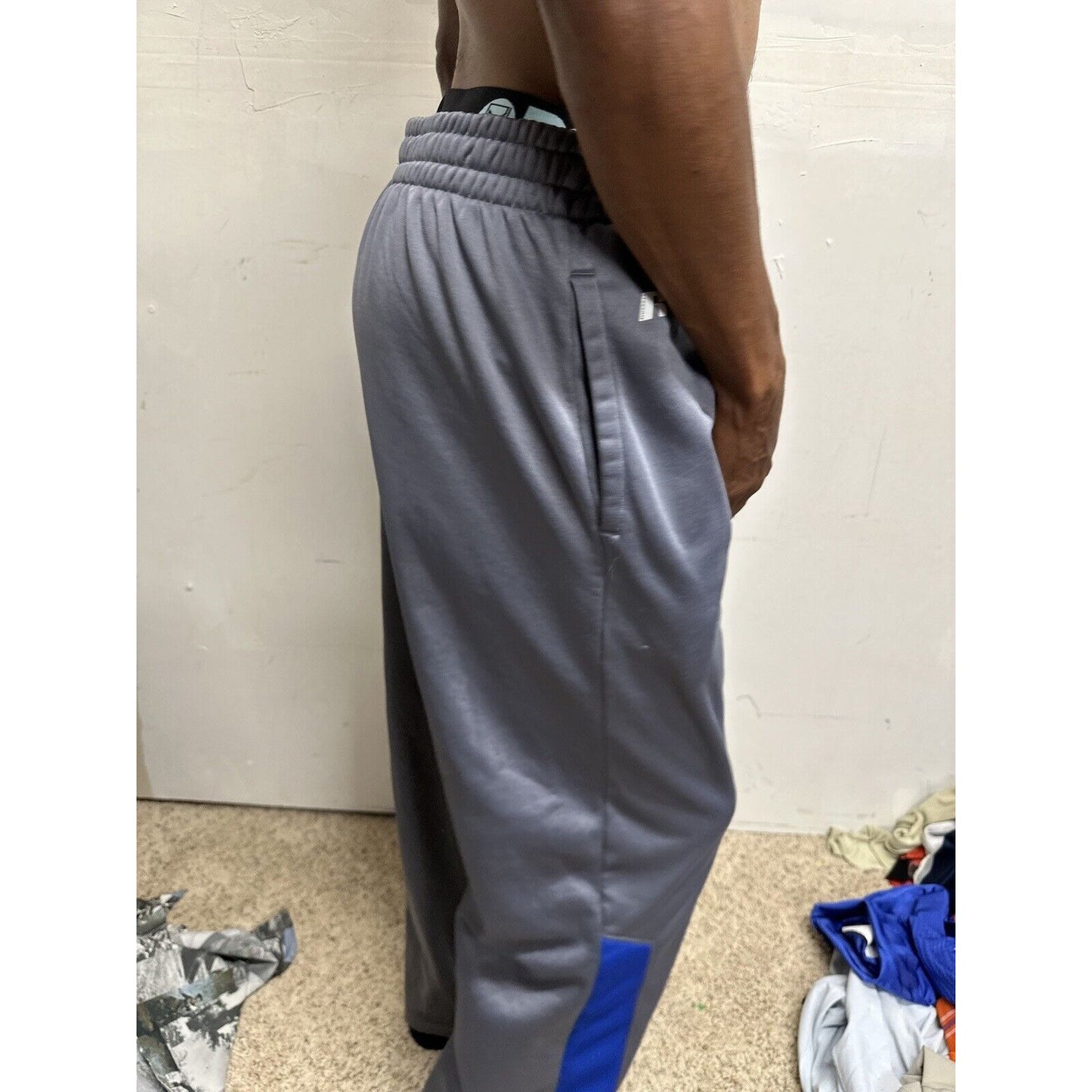 Men’s Gray Large Russell Polyester Sweat Pants With Pockets Air Force Falcons US