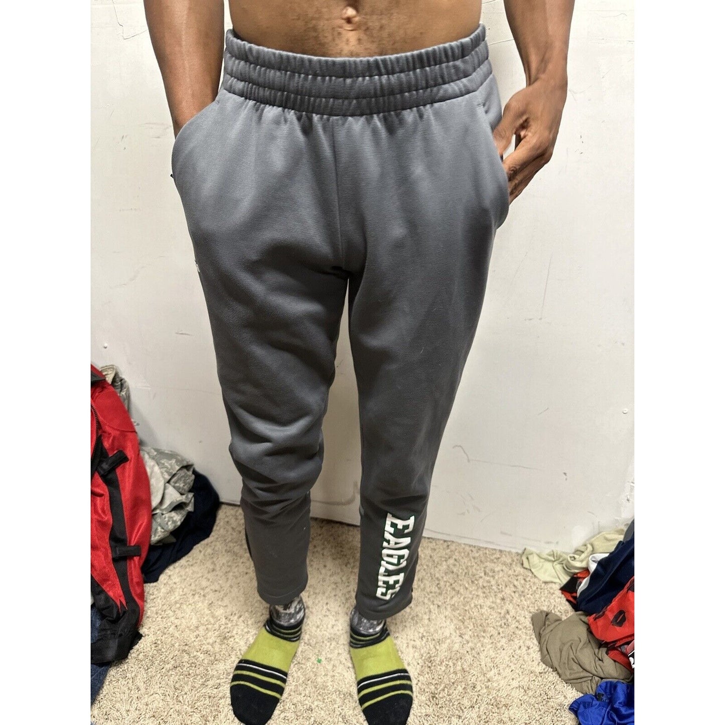 Men’s Adidas Gray Eagles Sweat Pants Fits Small Listed As Medium
