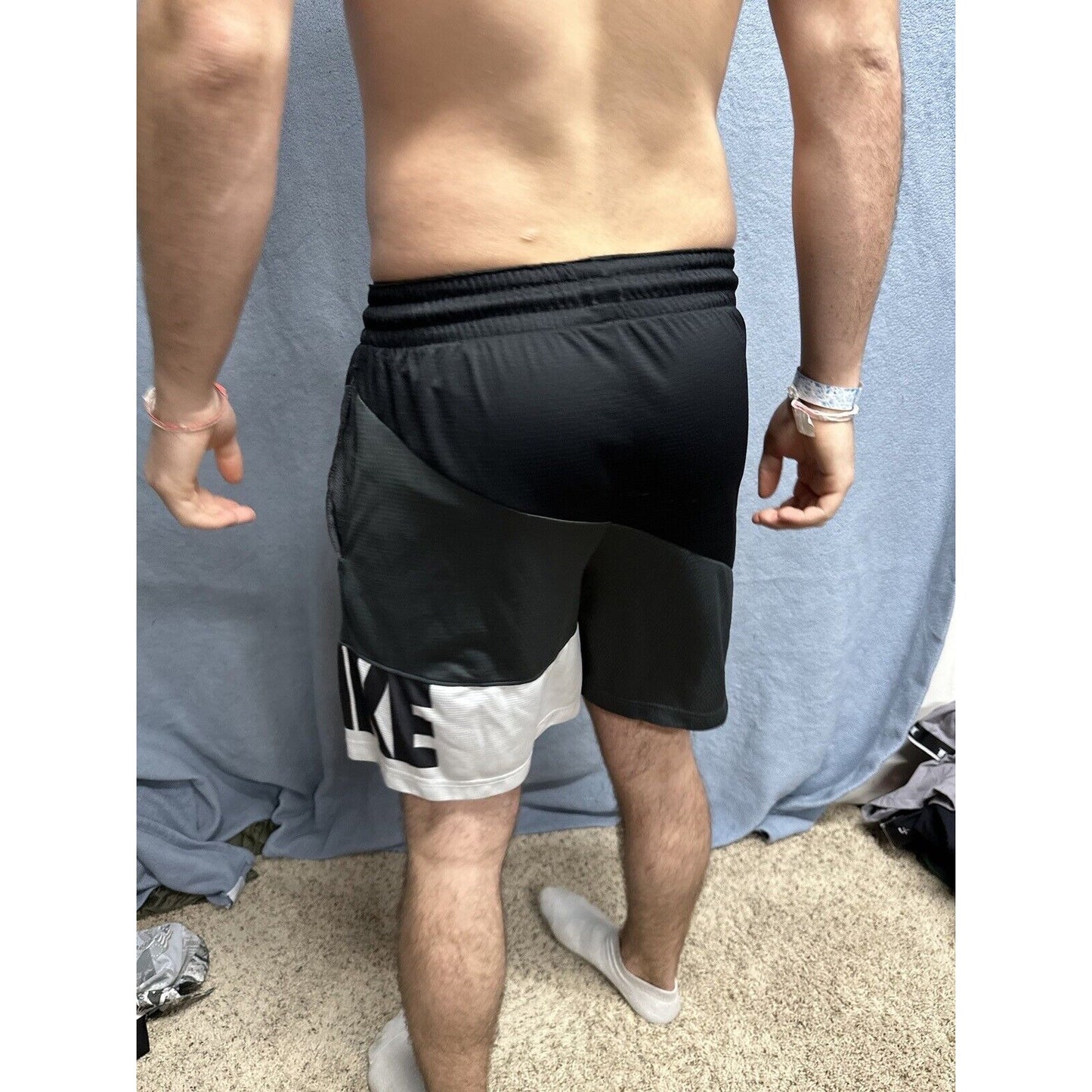 Men’s Nike Black Gray White Small Dri Fit Shorts With Pockets
