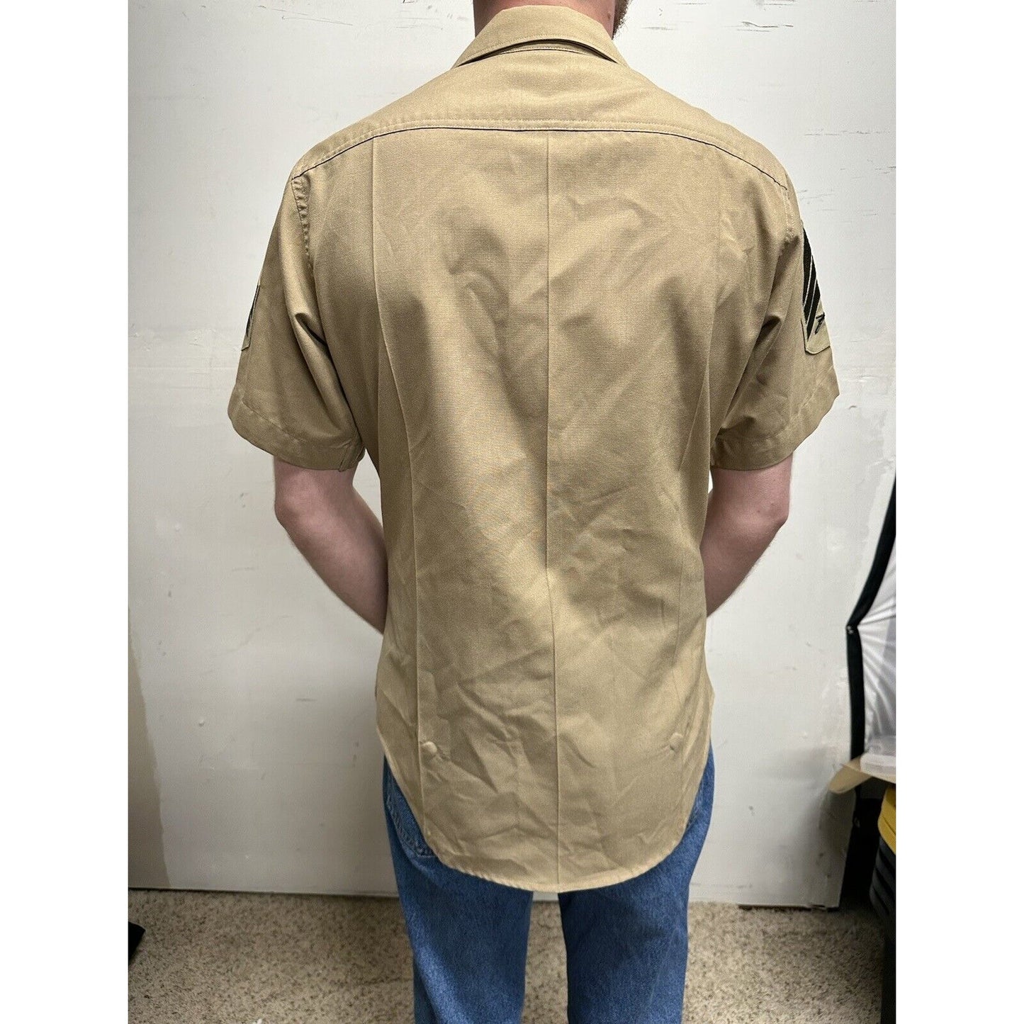 usmc marines defense logistics 15 1/2 short sleeve dress shirt e-5 sergeant rank