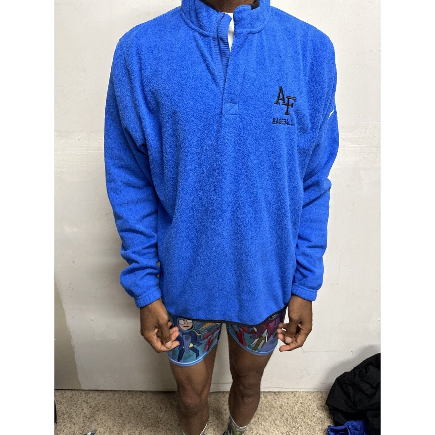 Men’s Air Force Baseball Blue Long Sleeve Large Nike Fleece Jacket