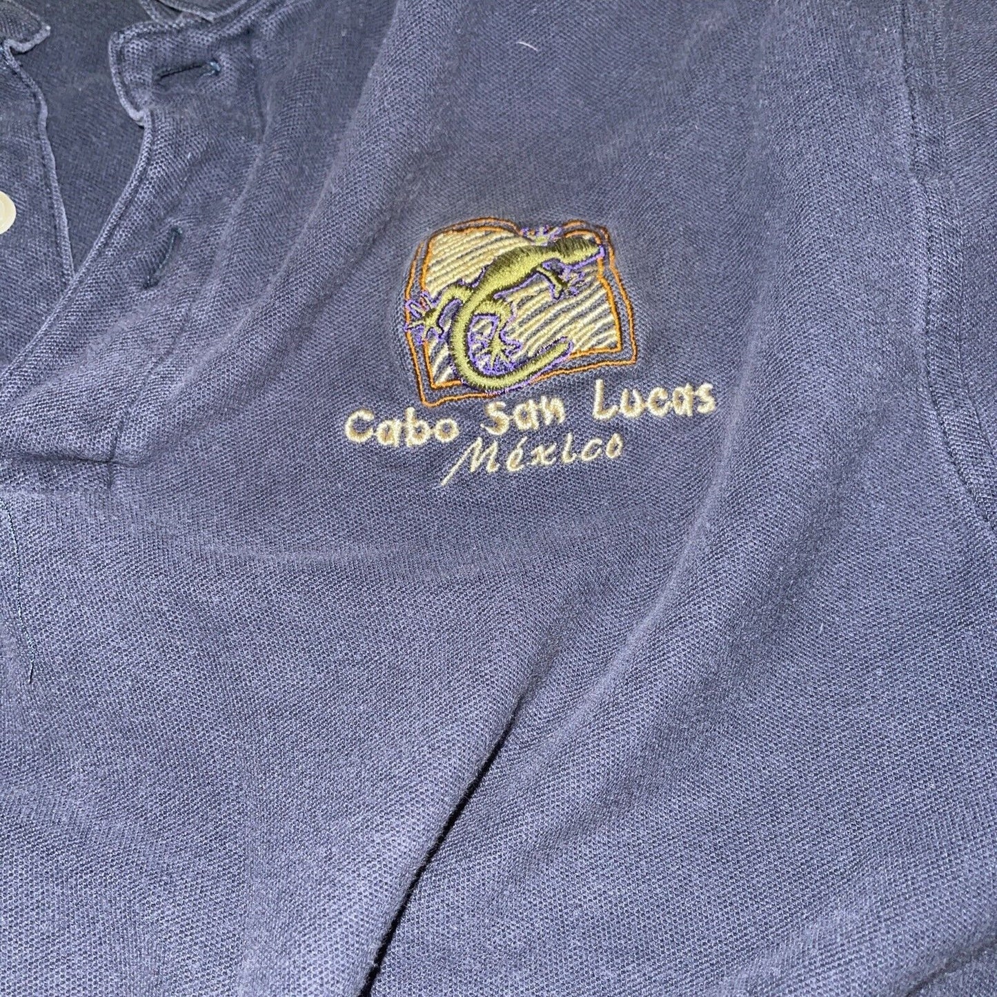 LE Best Men’s Polo Navy Blue Cabo San Lucas Mexico XL