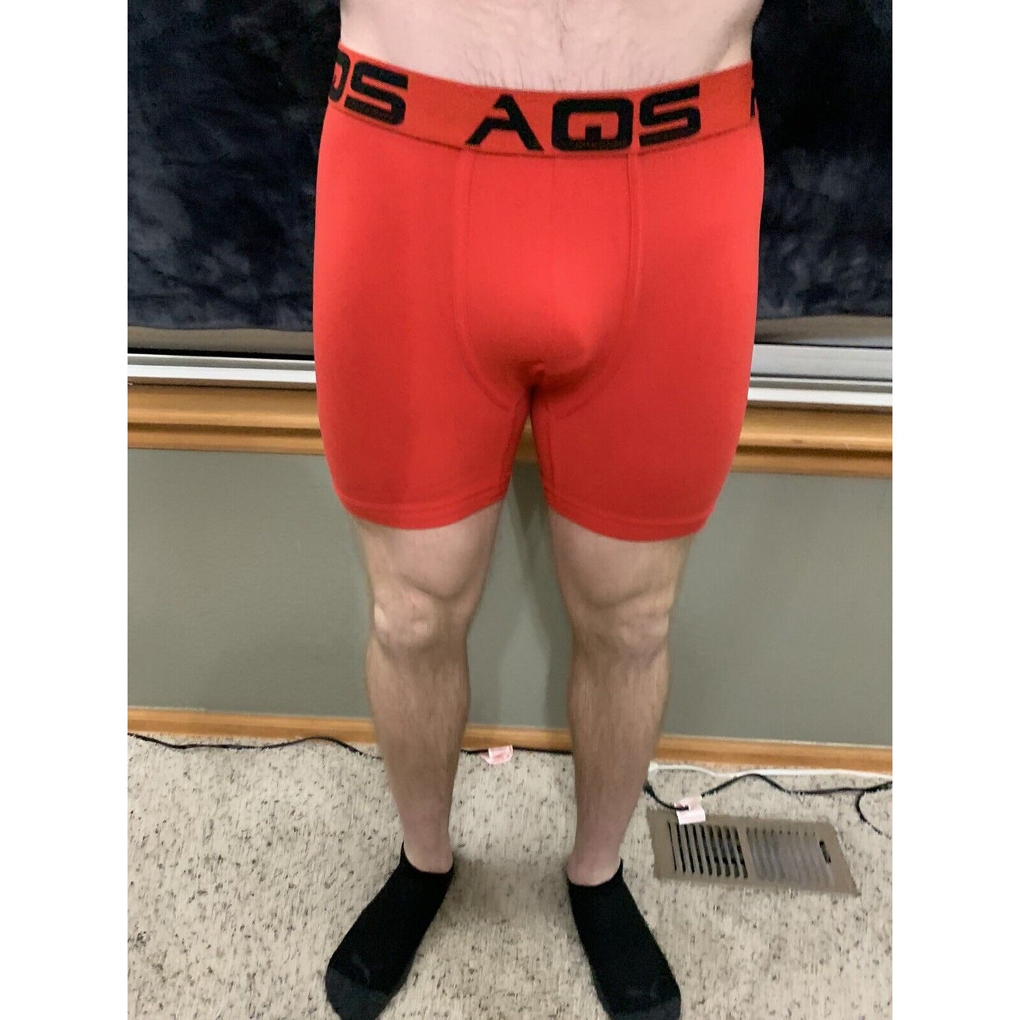 AQS Men’s XL Red Boxer Briefs Poly Lycra