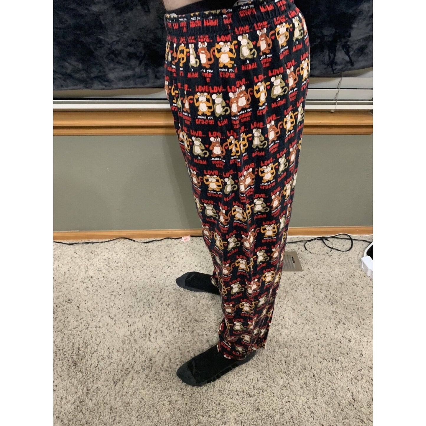Addiction Lounge Pants Large Monkeys Love..,