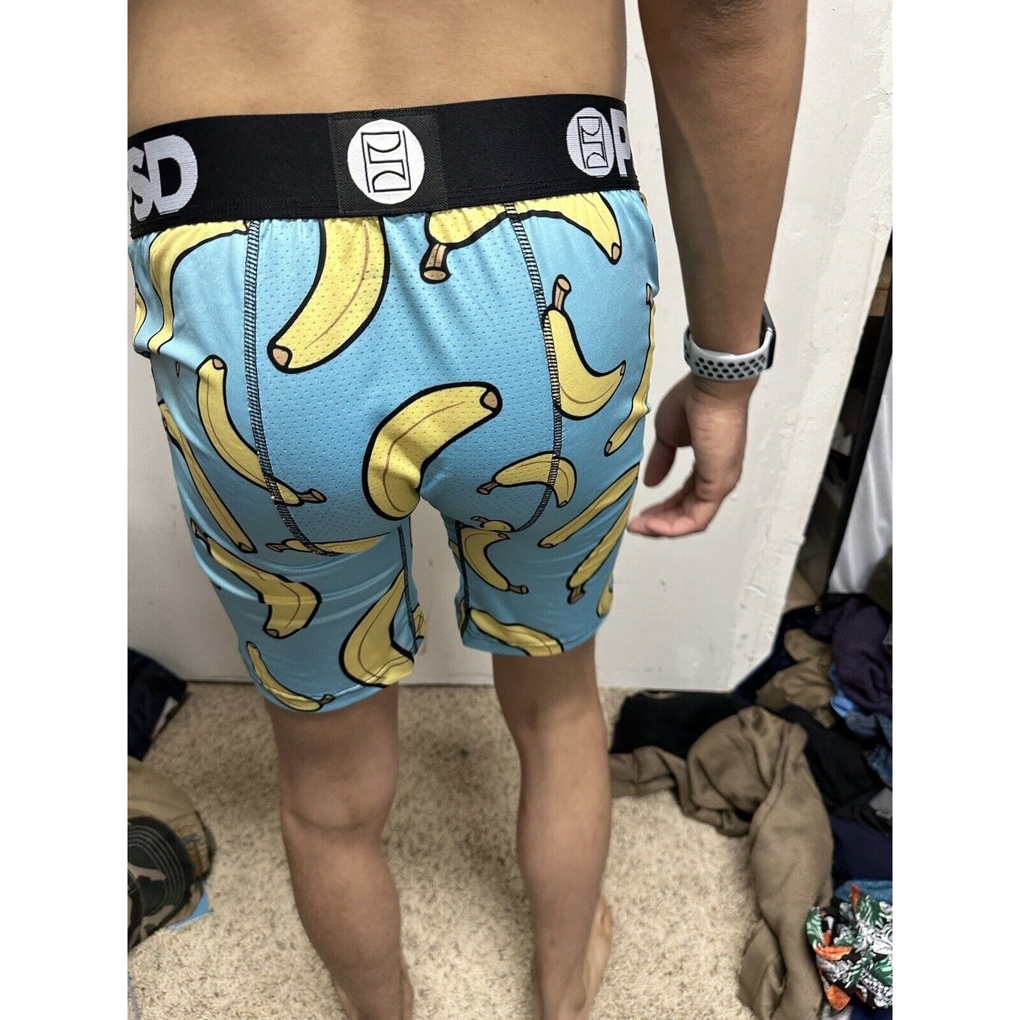 PSD Men's LARGE Boxer Brief Banana Blue Yellow Boxer Briefs NWOT