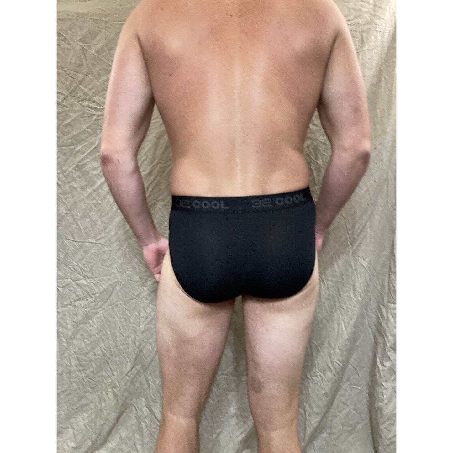 men's black 32 degrees 8% spandex athletic brief Extra Large
