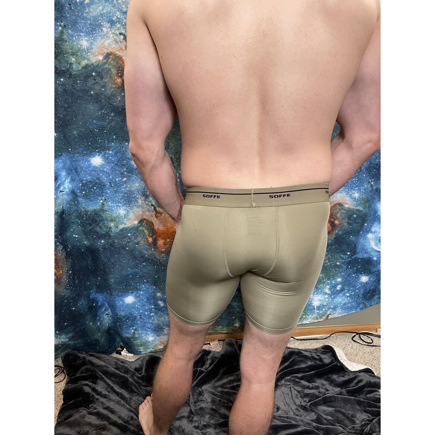 Men’s Athletic Compression Shorts Base Layer Tan Soffe