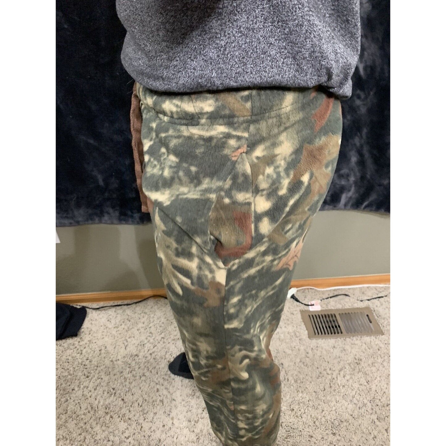 Arctic Trail Men's Fleece Sleep Lounge Pant Camo Leaves Size Medium Polyester